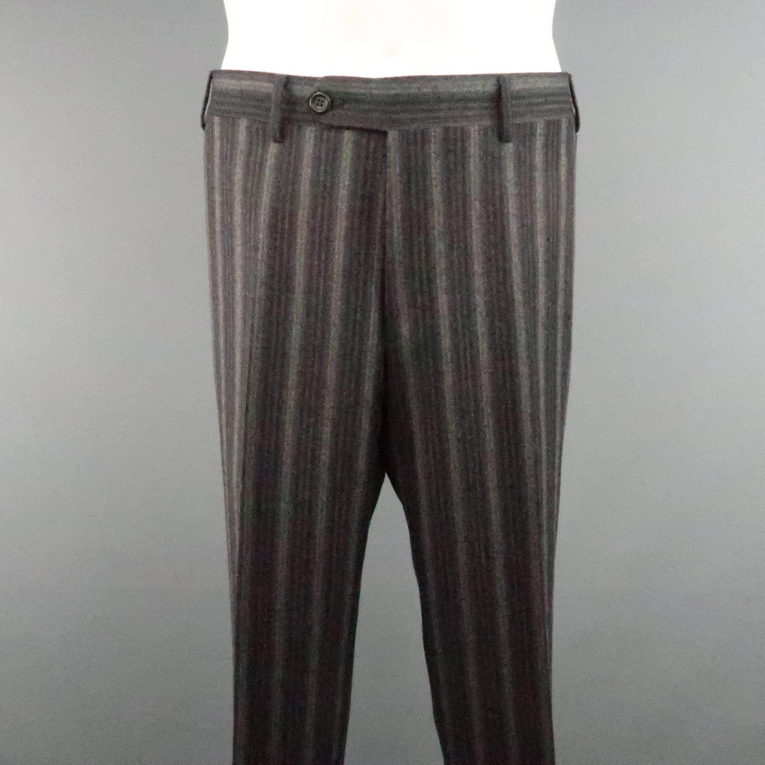 Men's CANALI 40 Regular Gray Gradient Stripe Wool / Cashmere Notch Lapel Suit 4