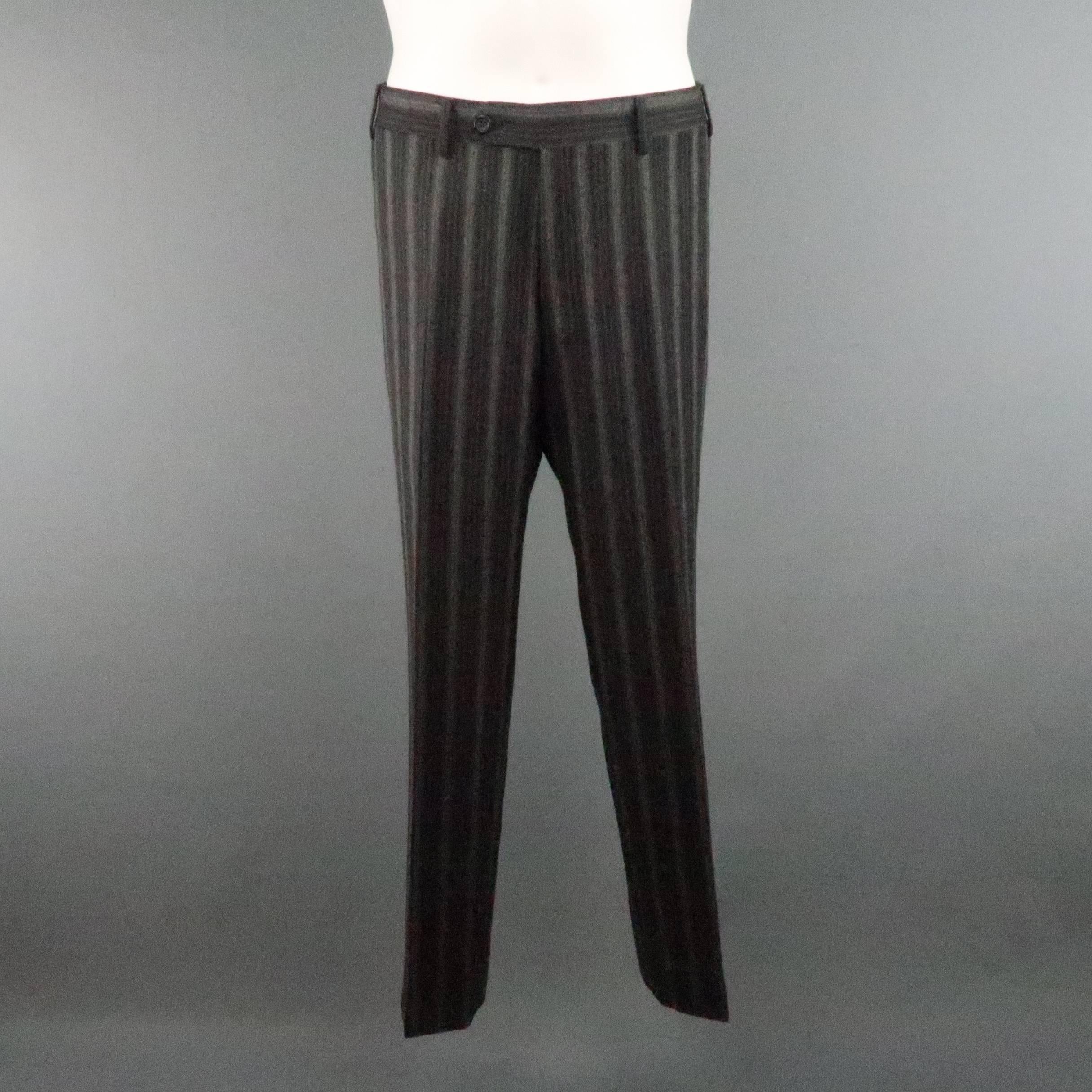 Men's CANALI 40 Regular Gray Gradient Stripe Wool / Cashmere Notch Lapel Suit 3