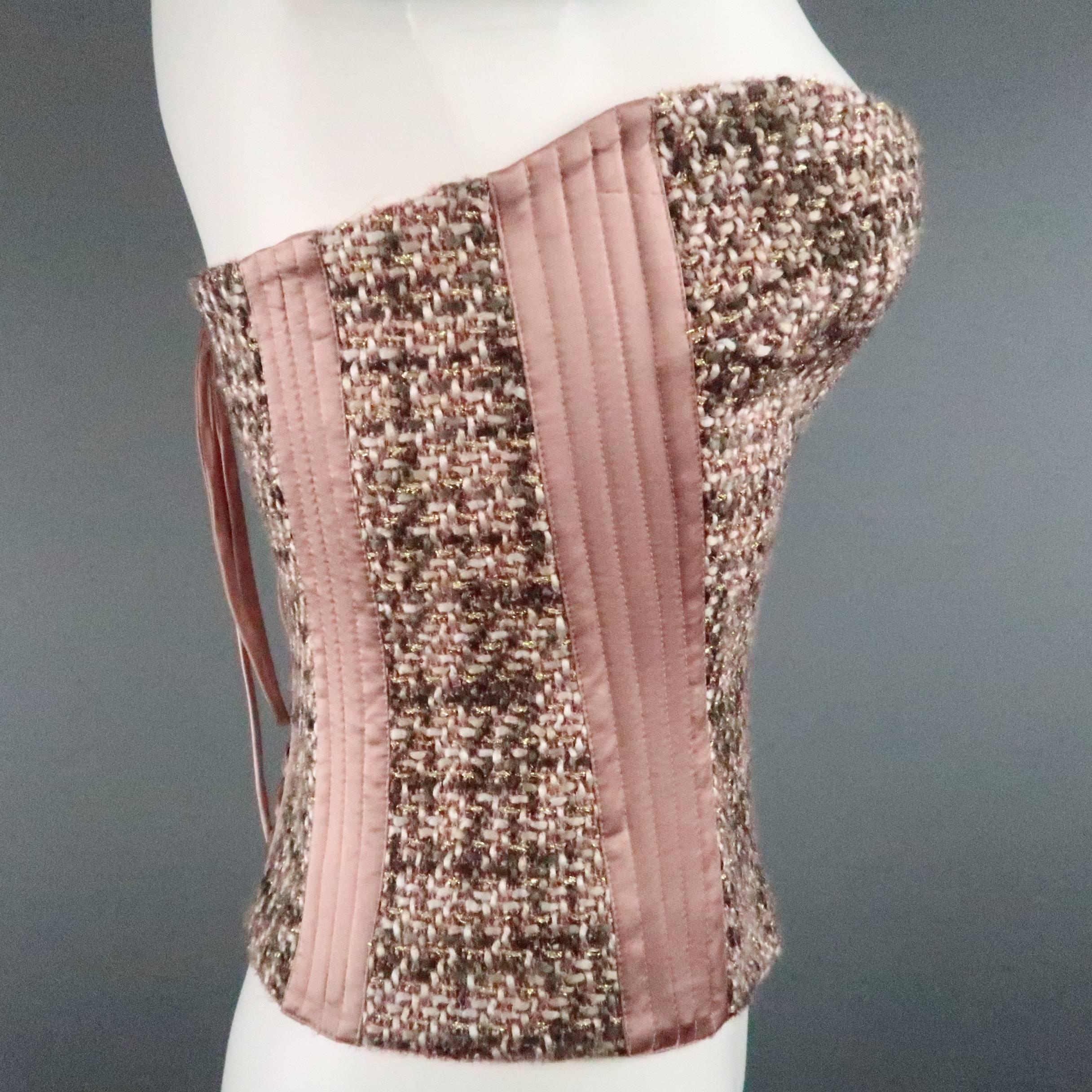 pink tweed corset