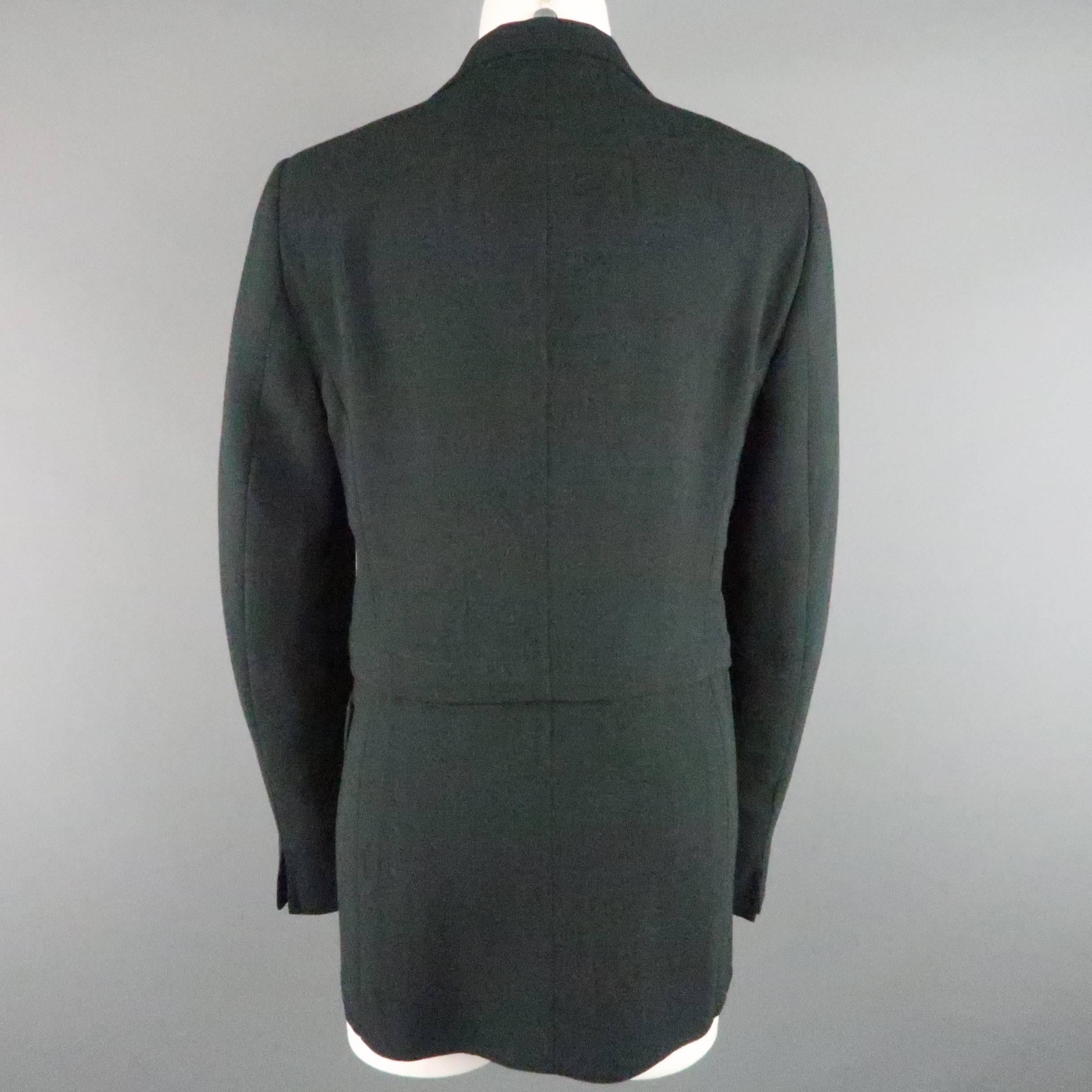 Women's AKRIS Size 10 Forest Green Wool Zip Off Sport Coat Jacket