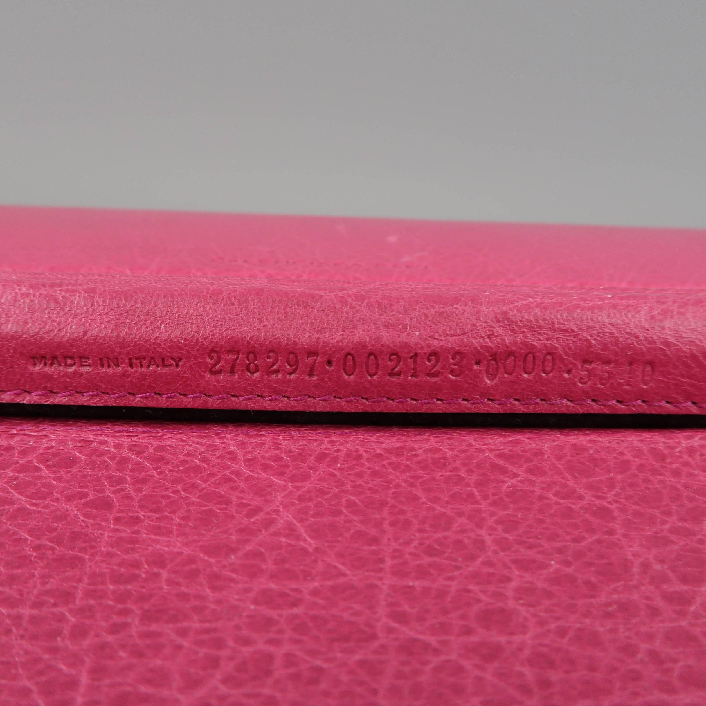 BALENCIAGA Dark Fuchsia Pink Textured Leather Moto Ipad 2 Stand Case 4