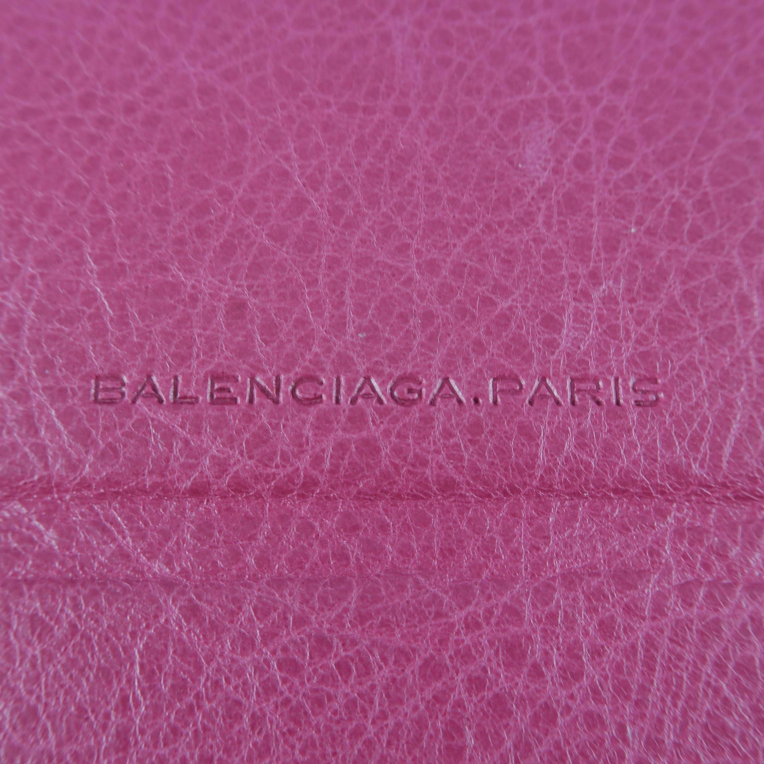BALENCIAGA Dark Fuchsia Pink Textured Leather Moto Ipad 2 Stand Case 3