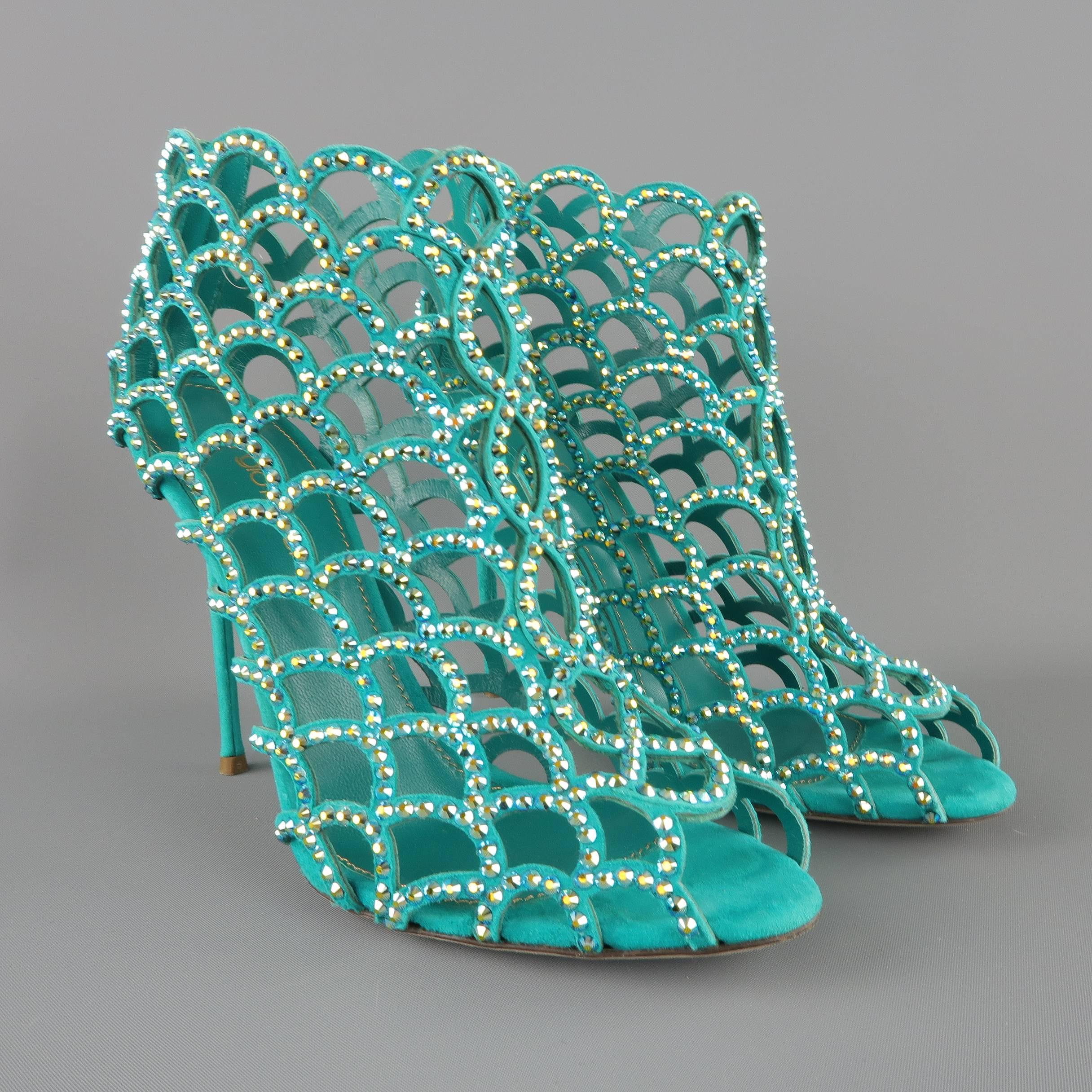 aqua rhinestone sandals