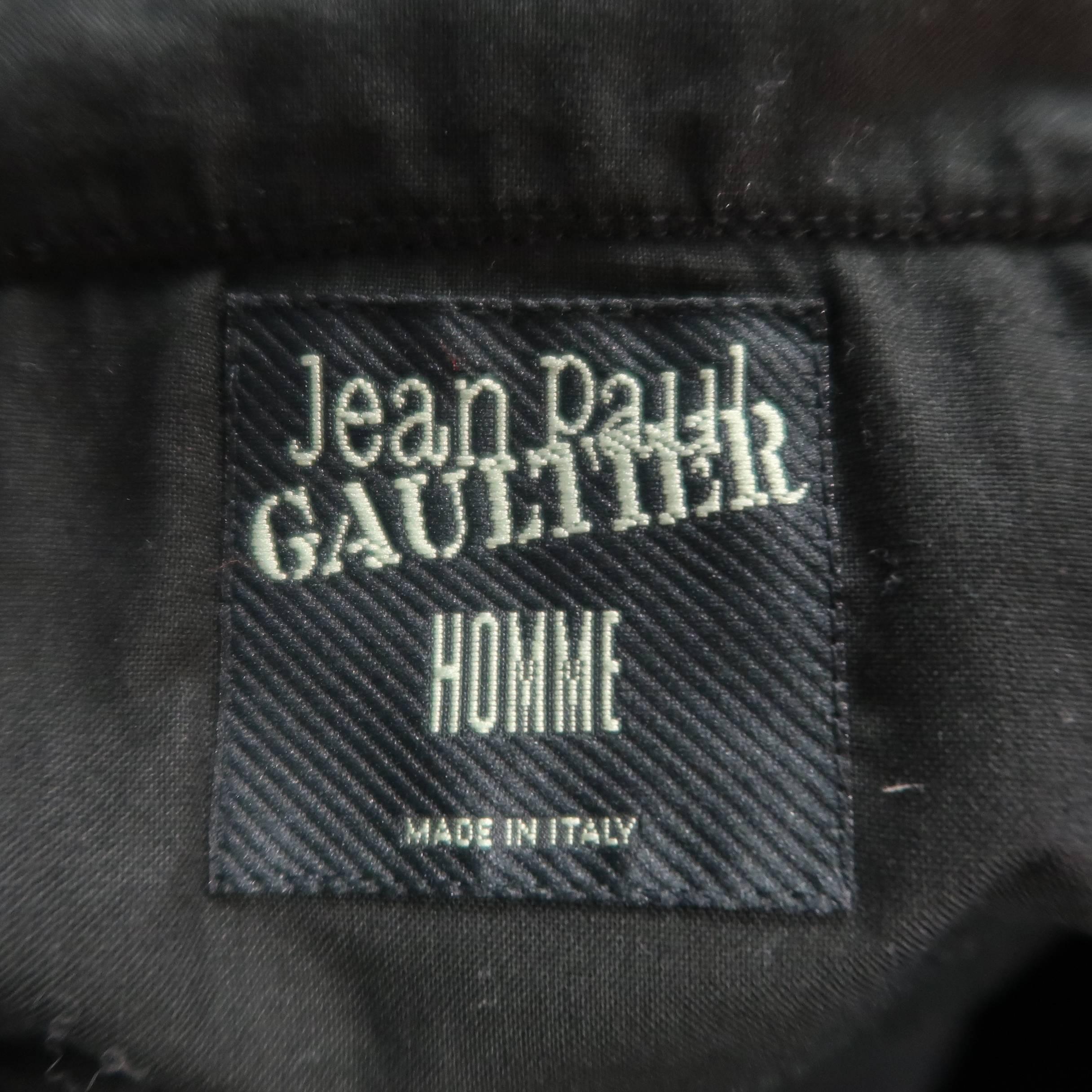 Men's JEAN PAUL GAULTIER Size 32 Black Wool High Rise Pleated Suspender Pants 7