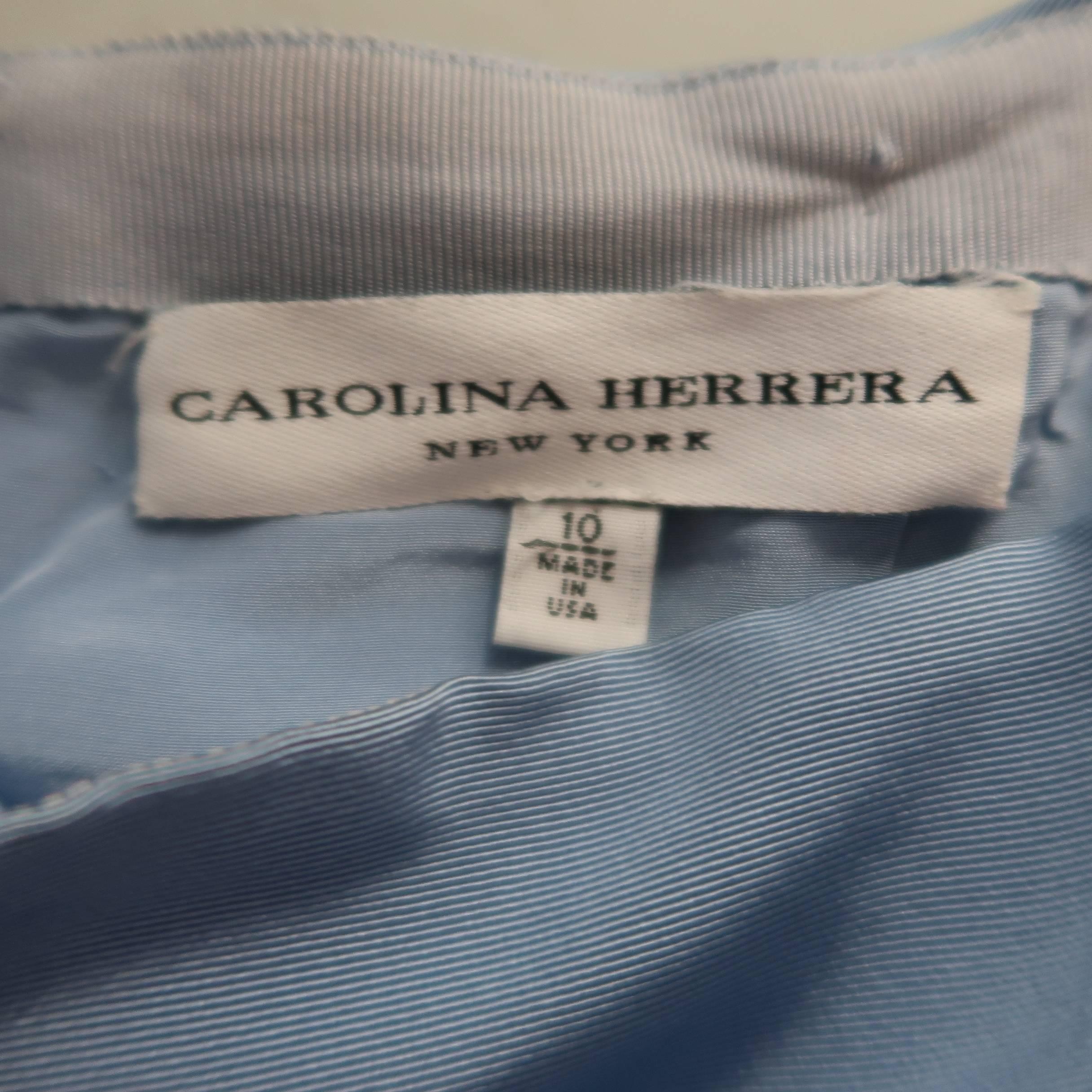 Carolina Herrera Size 10 Light Blue Silk Gathered Train Evening Skirt 5