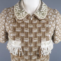 Louis Vuitton Dress 4  - Cocktail - Tan Cotton / Silk Boucle Sequin Fringe Trim