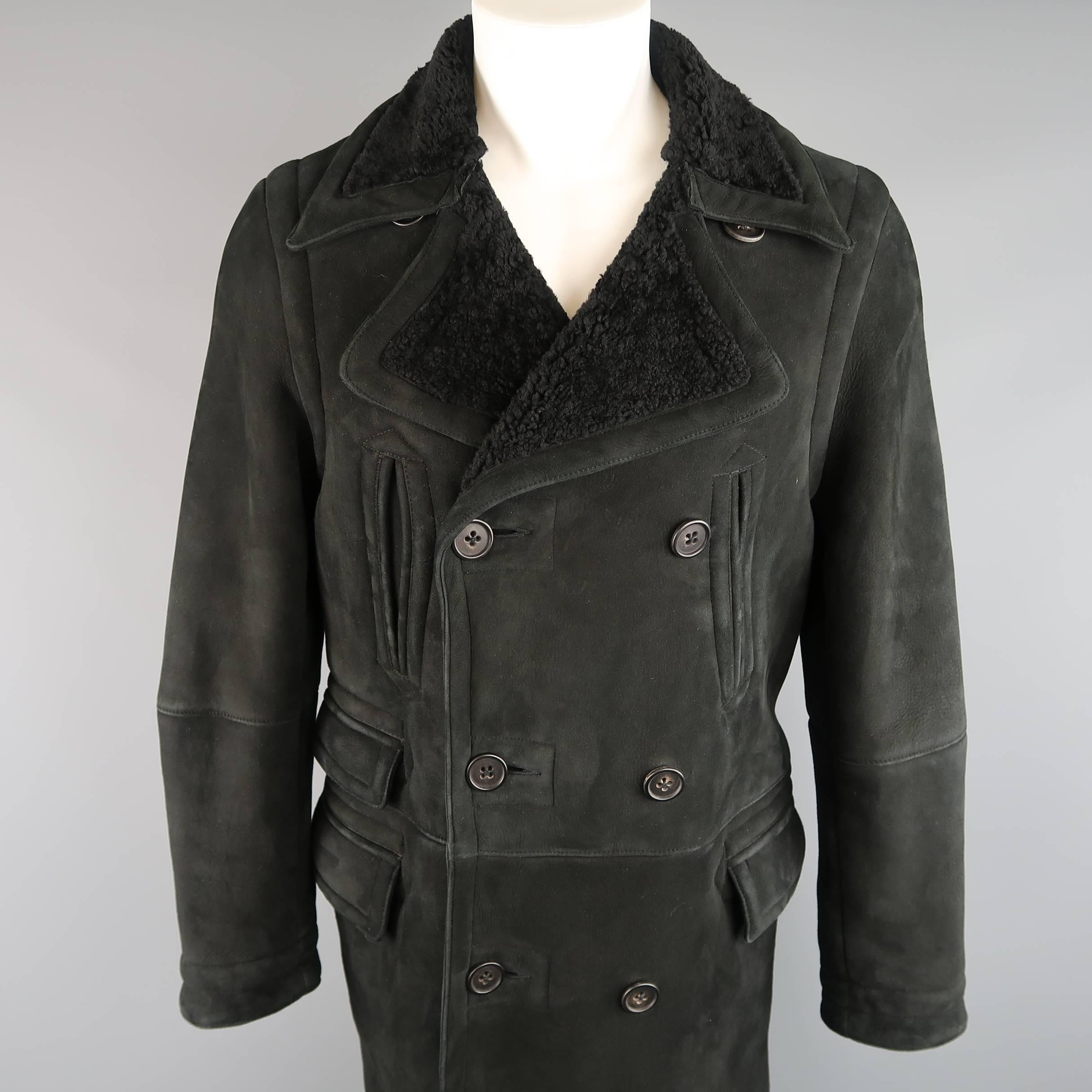 ralph lauren shearling peacoat