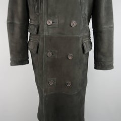 Ralph Lauren Polo Men's Black Shearling Double Breasted Pea Coat