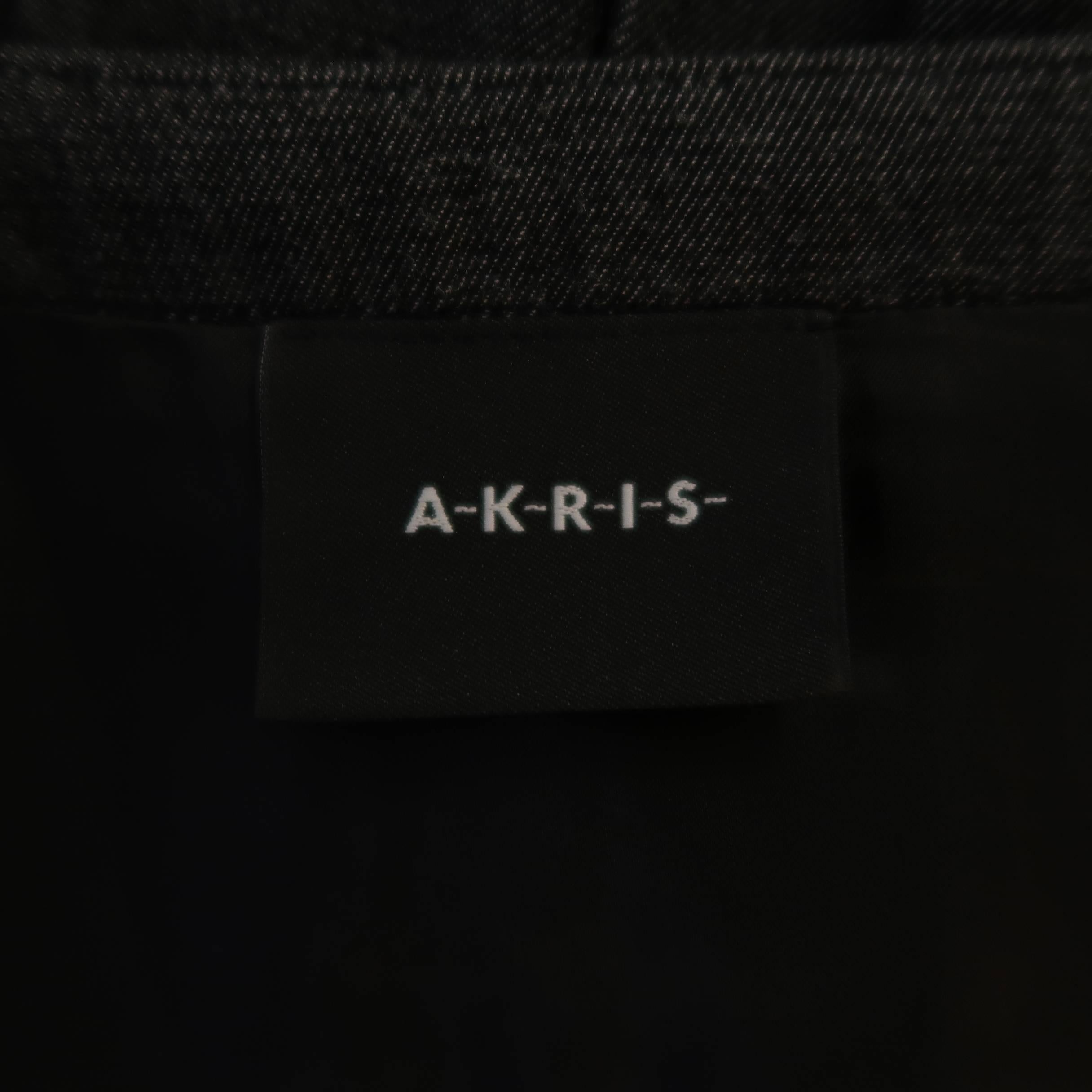 AKRIS Size 4 Gray & Black Bamboo Box Pleated Bubble A Line Skirt 2