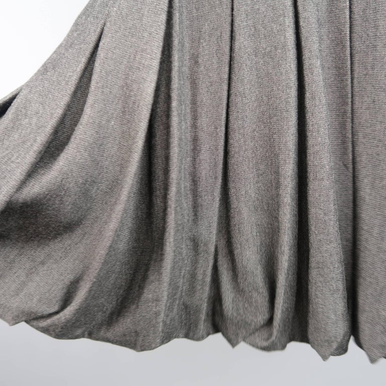 AKRIS Size 4 Gray and Black Bamboo Box Pleated Bubble A Line Skirt For ...