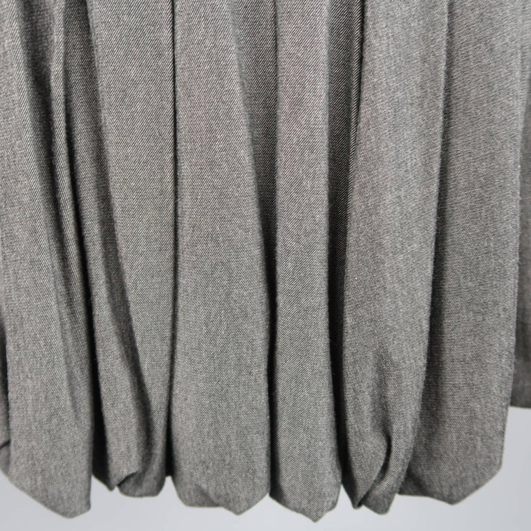 AKRIS Size 4 Gray and Black Bamboo Box Pleated Bubble A Line Skirt For ...