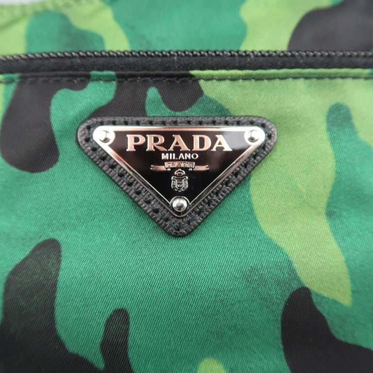 PRADA Green Distressed Camouflage Nylon Tessuto Crossbody Bag at 1stDibs prada camouflage bag