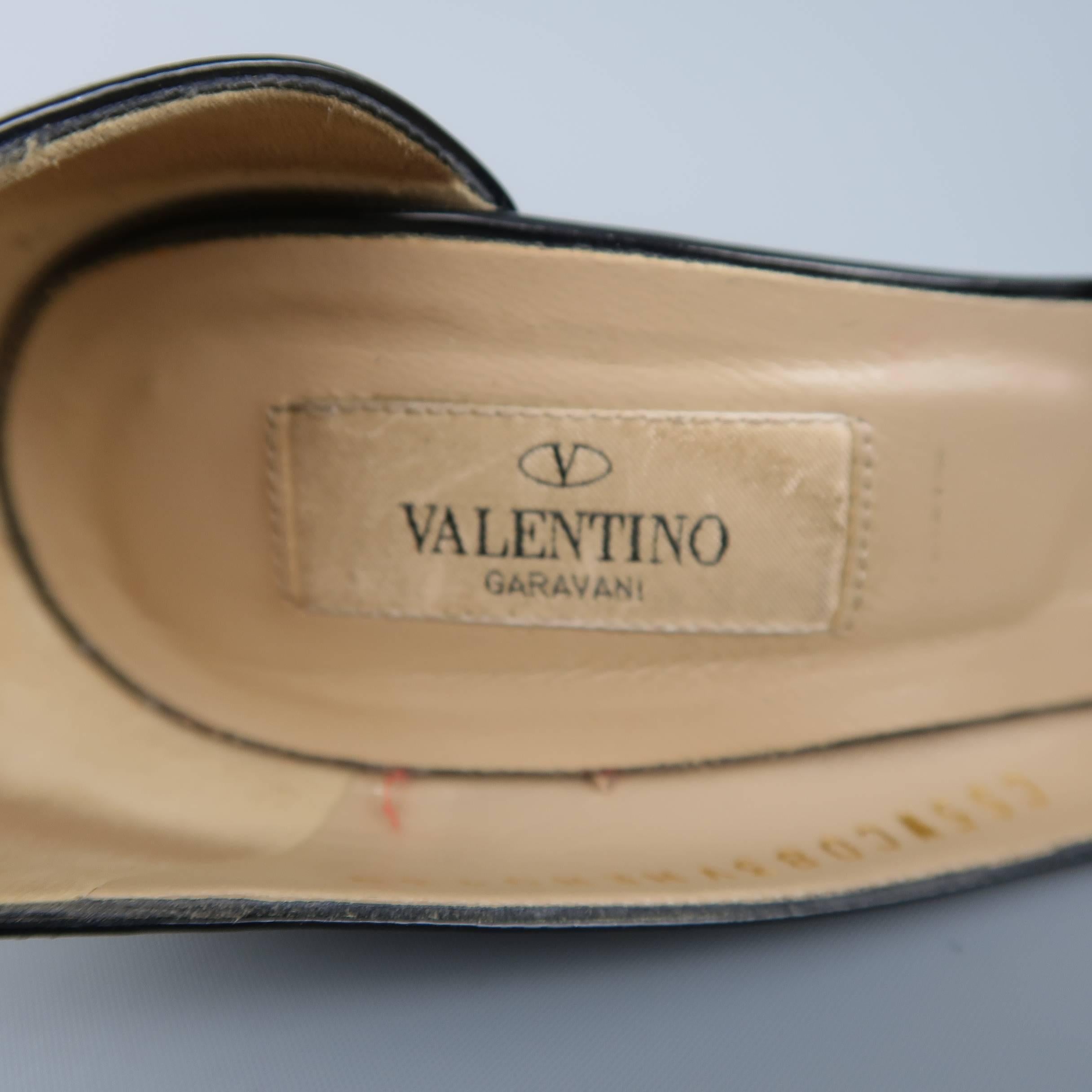 VALENTINO Size 8 Black Patent Leather Bow D'Orsay Platform Pumps 3