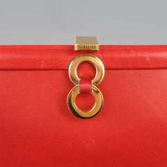 Vintage LOEWE Red Leather Purse Clutch