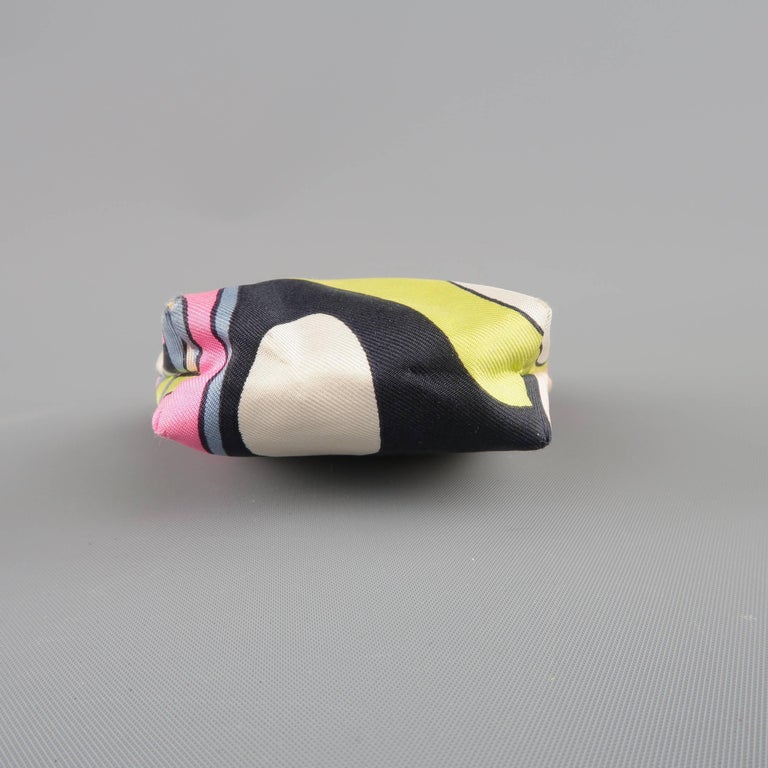 Emilio Pucci Pink & Purple Printed Square Mini Silk Pochette Bag main image 1