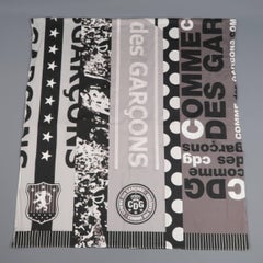 COMME des GARCONS BLACK Grey & Black Printed Cotton Blanket Scarf