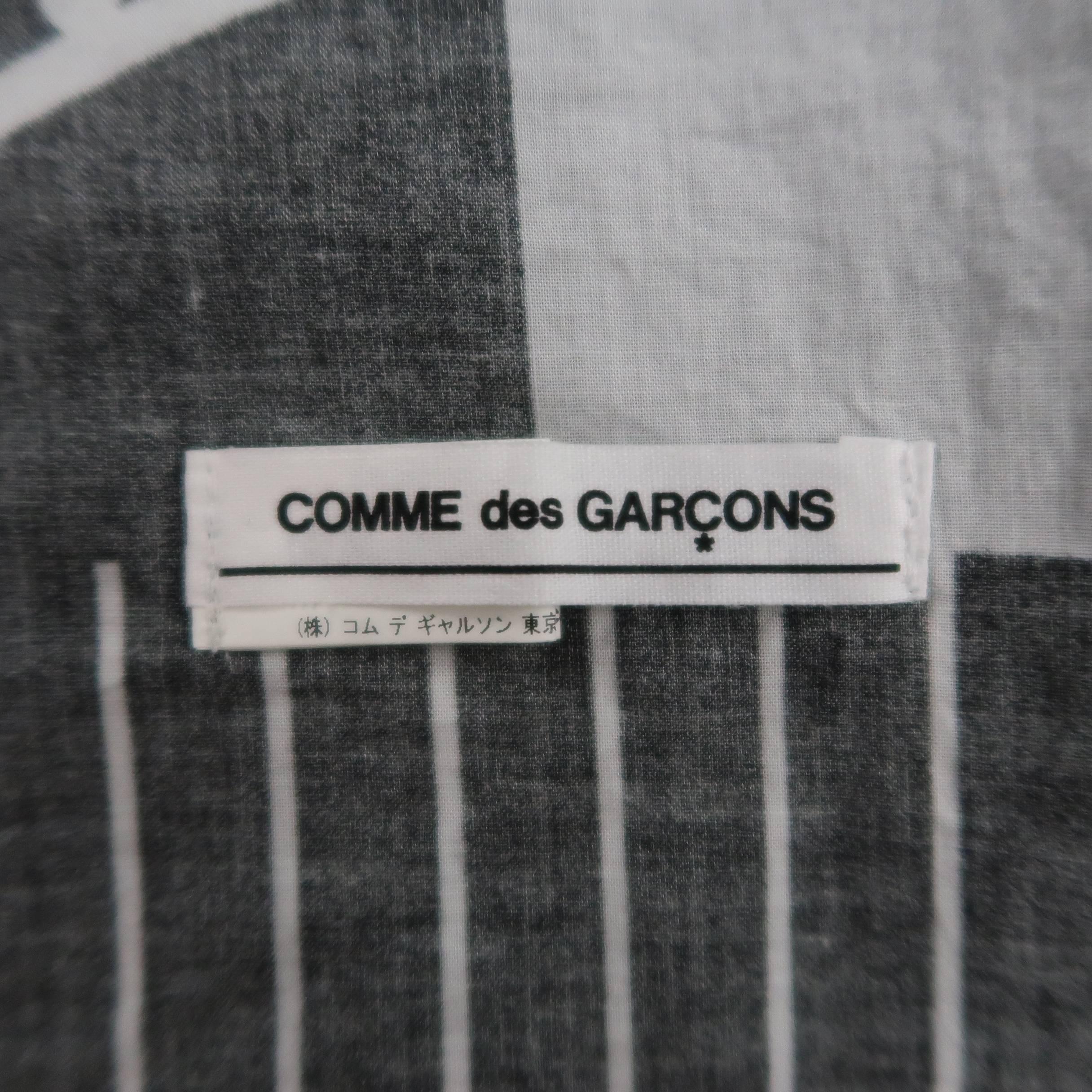 COMME des GARCONS BLACK Grey & Black Printed Cotton Blanket Scarf 5