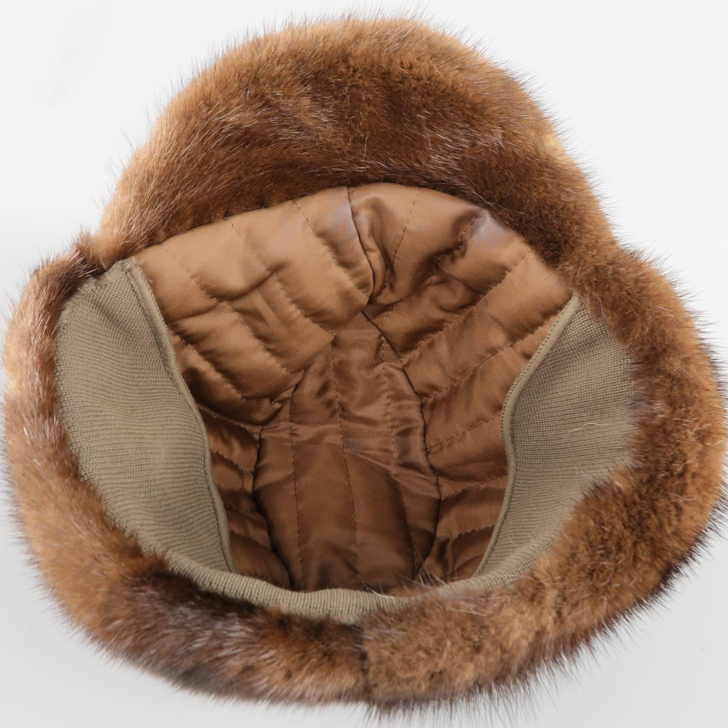 Women's VINTAGE Brown Mink Fur Hat