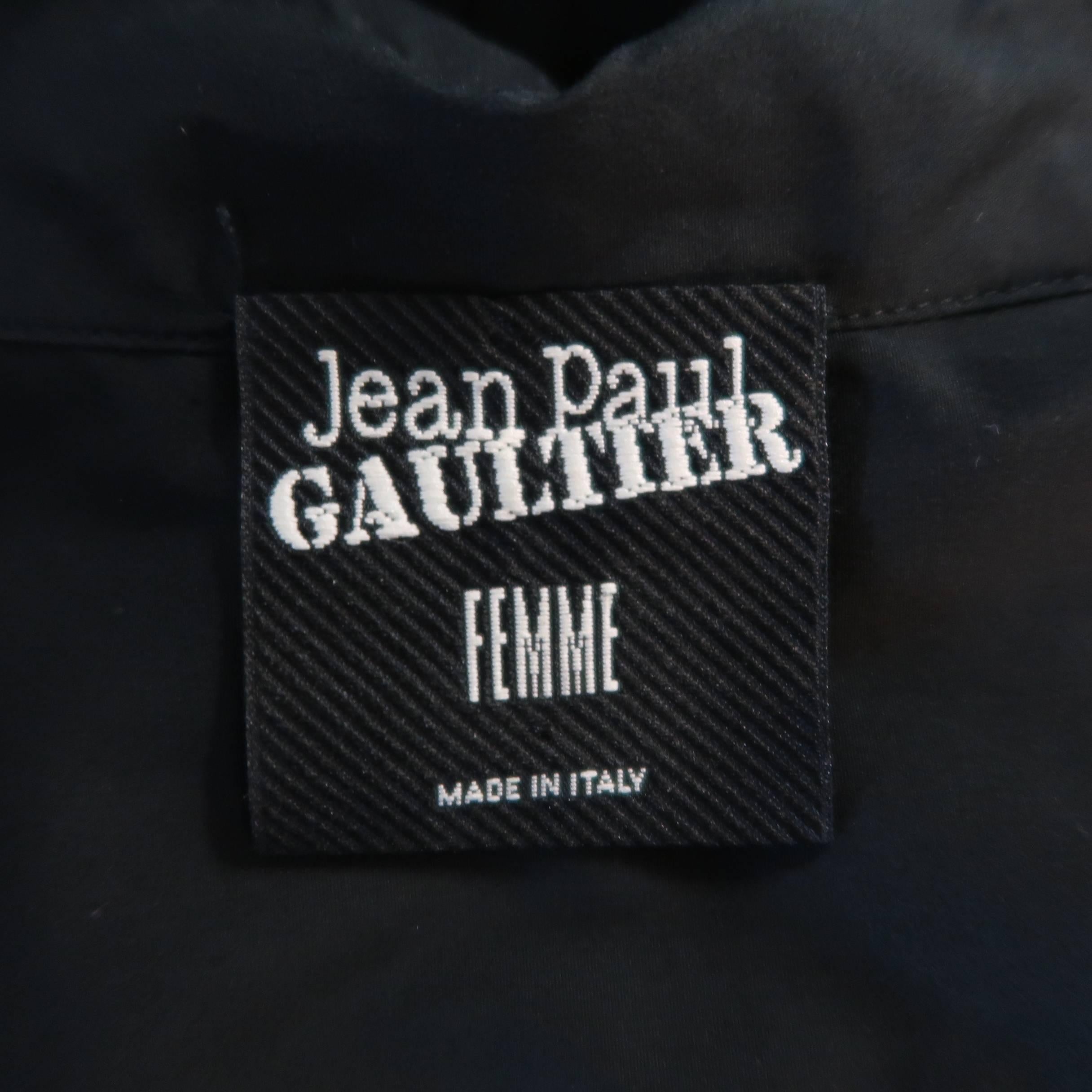 Jean Paul Gaultier Size M Black Tied Front Collared Shirt 3