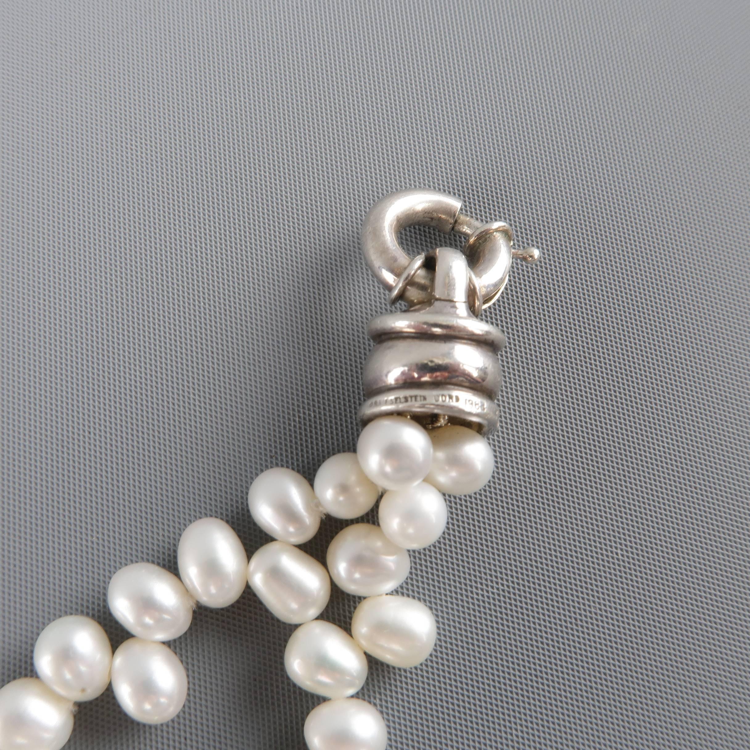 Kieselstein-Cord Bracelet Off White Pearls and Sterling Silver Alligator Clasp 2