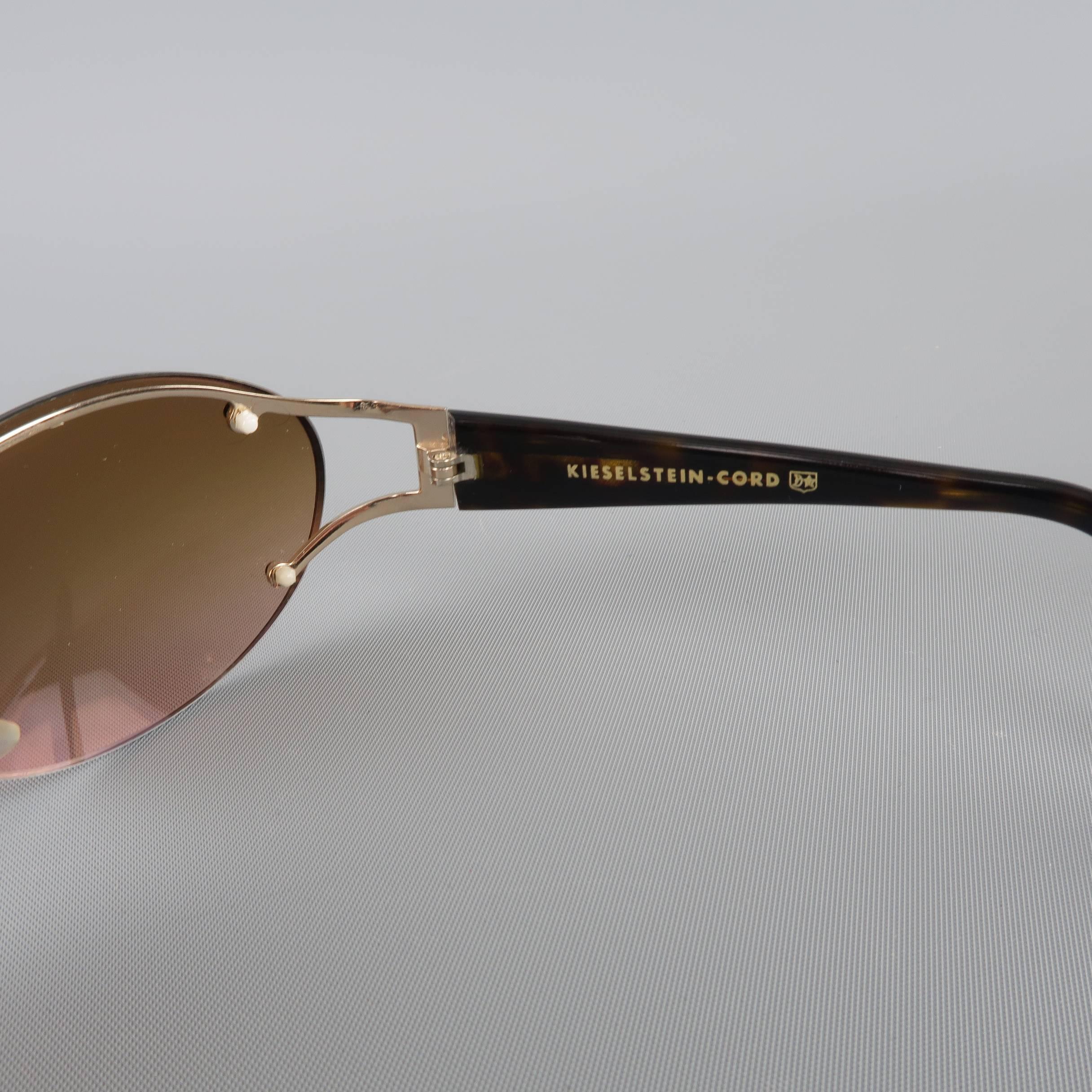 Women's KIESELSTEIN-CORD Brown Tortoiseshell & Light Gold Titanium NIRVANA Sunglasses