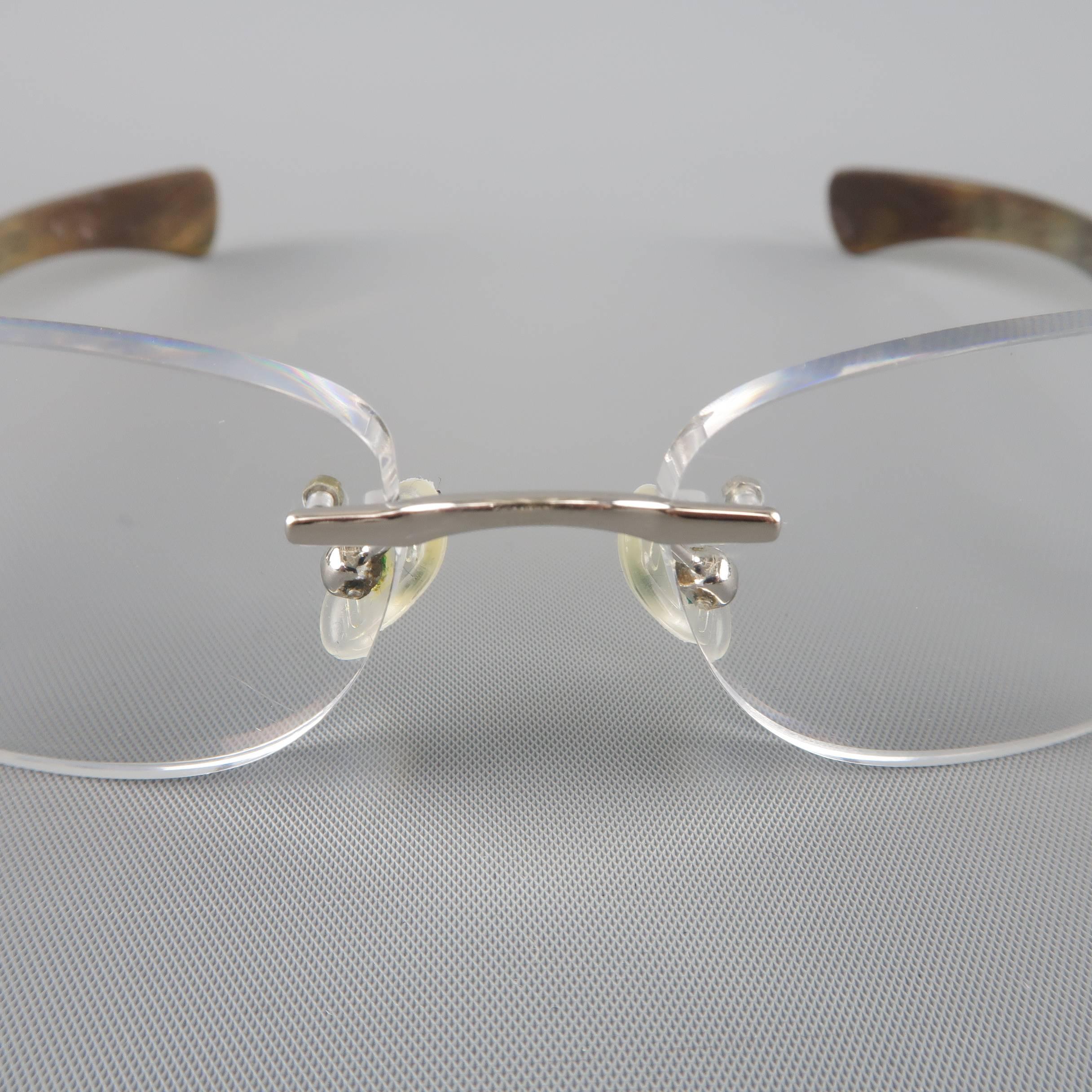 Gray KIESELSTEIN-CORD 'That's A Croc' Taupe Lucite Alligator Frames