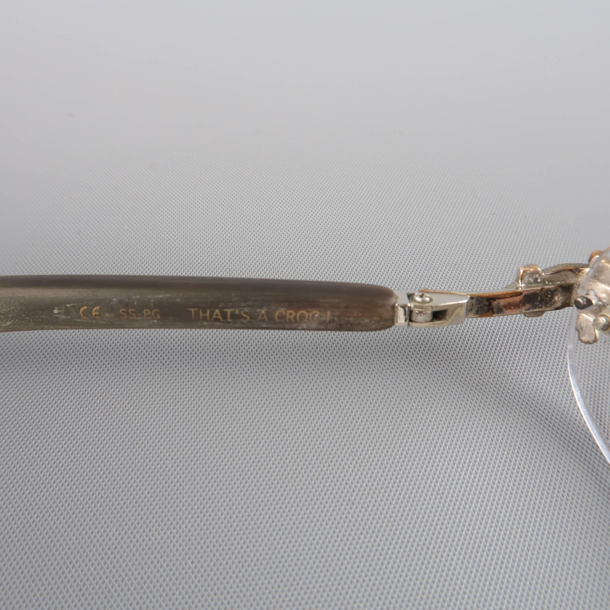 KIESELSTEIN-CORD 'That's A Croc' Taupe Lucite Alligator Frames 4