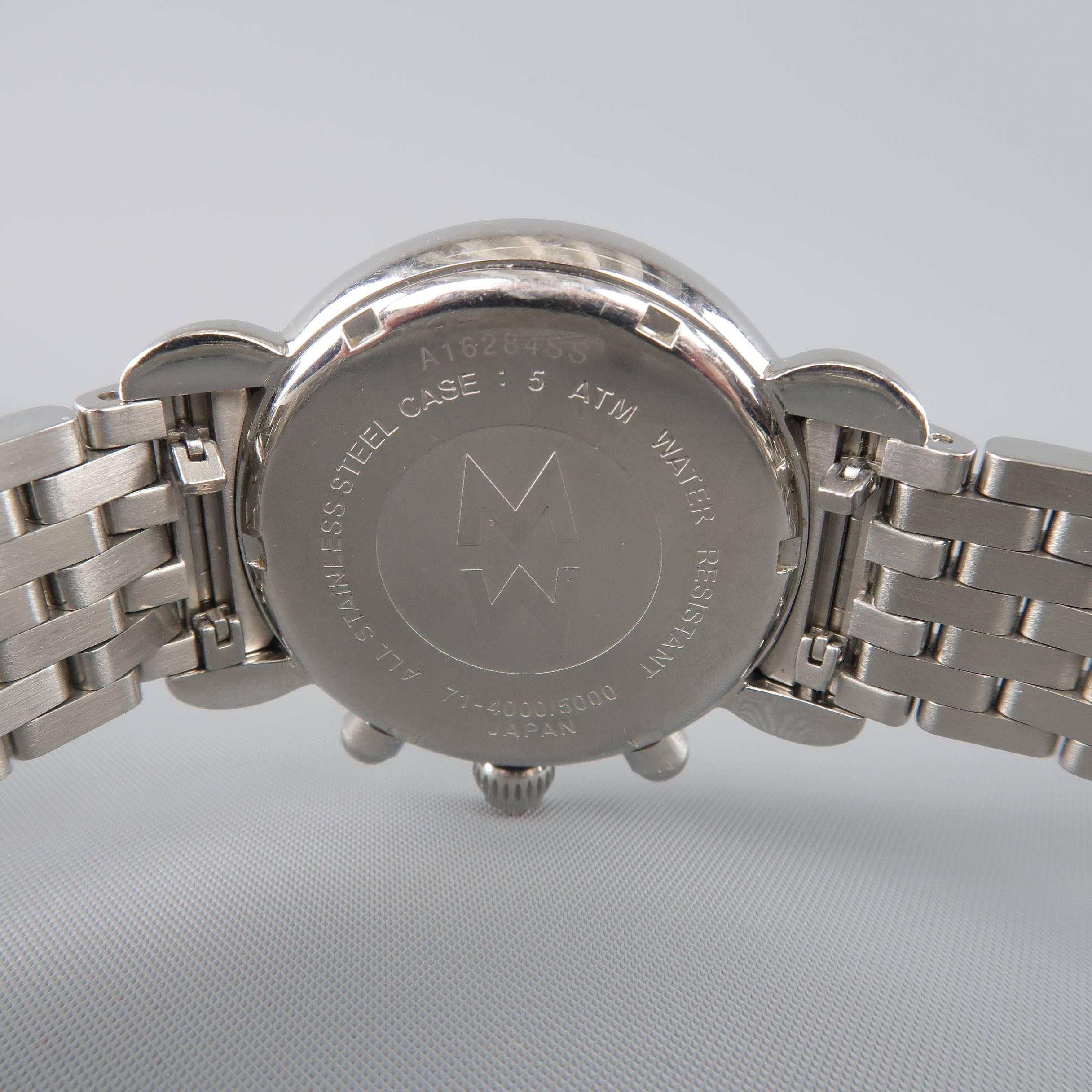Women's Michele Stainless Steel Silver CSX Diamond Chronograph manual Wristwatch 