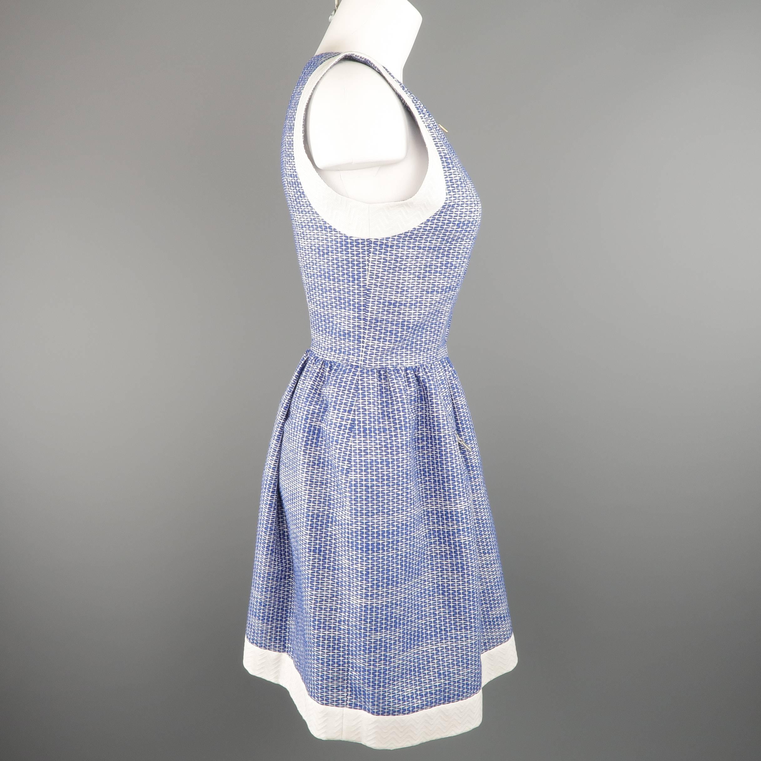 Chanel Dress Blue and White Zip Dress Size 4 US - 36 FR 2