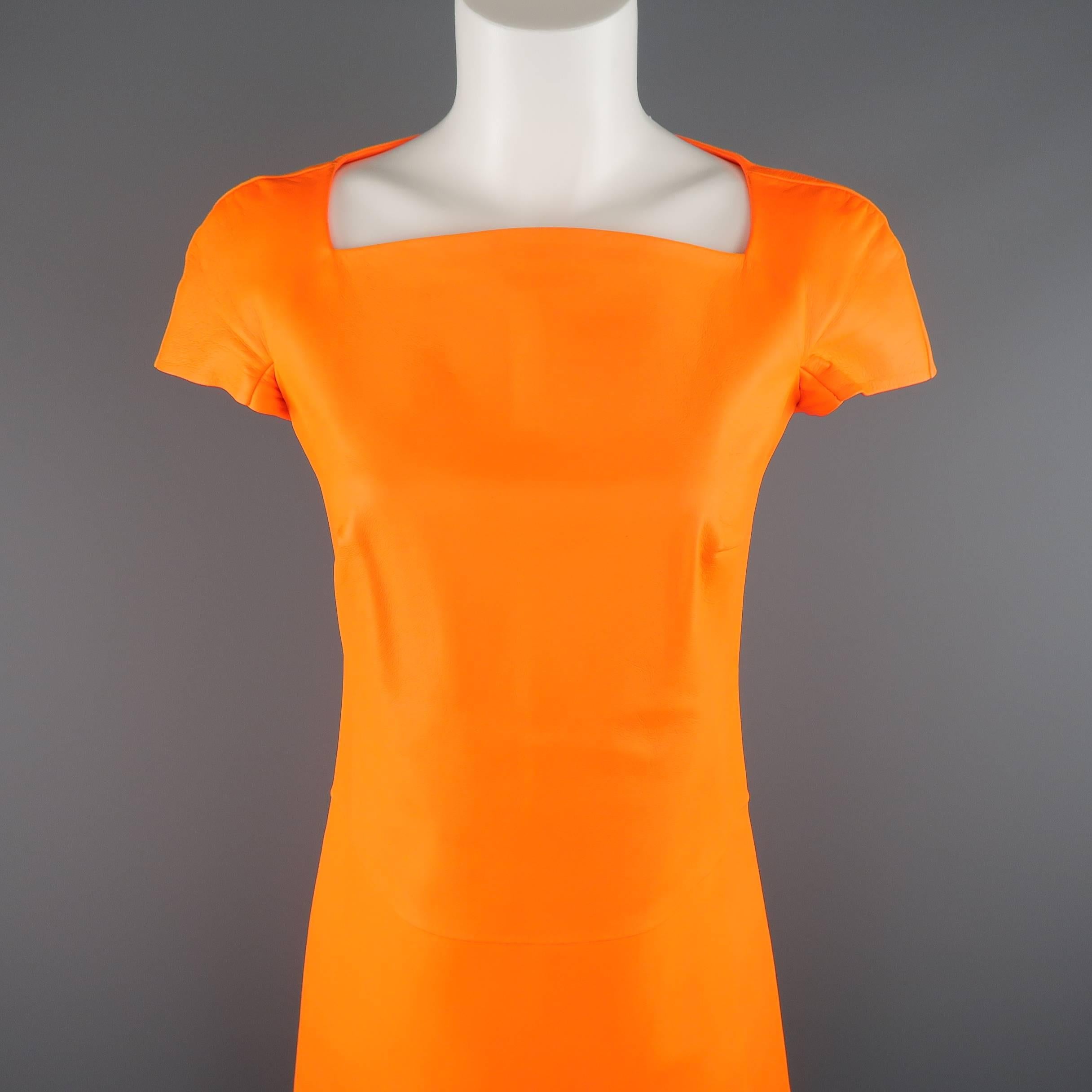 orange leather dress