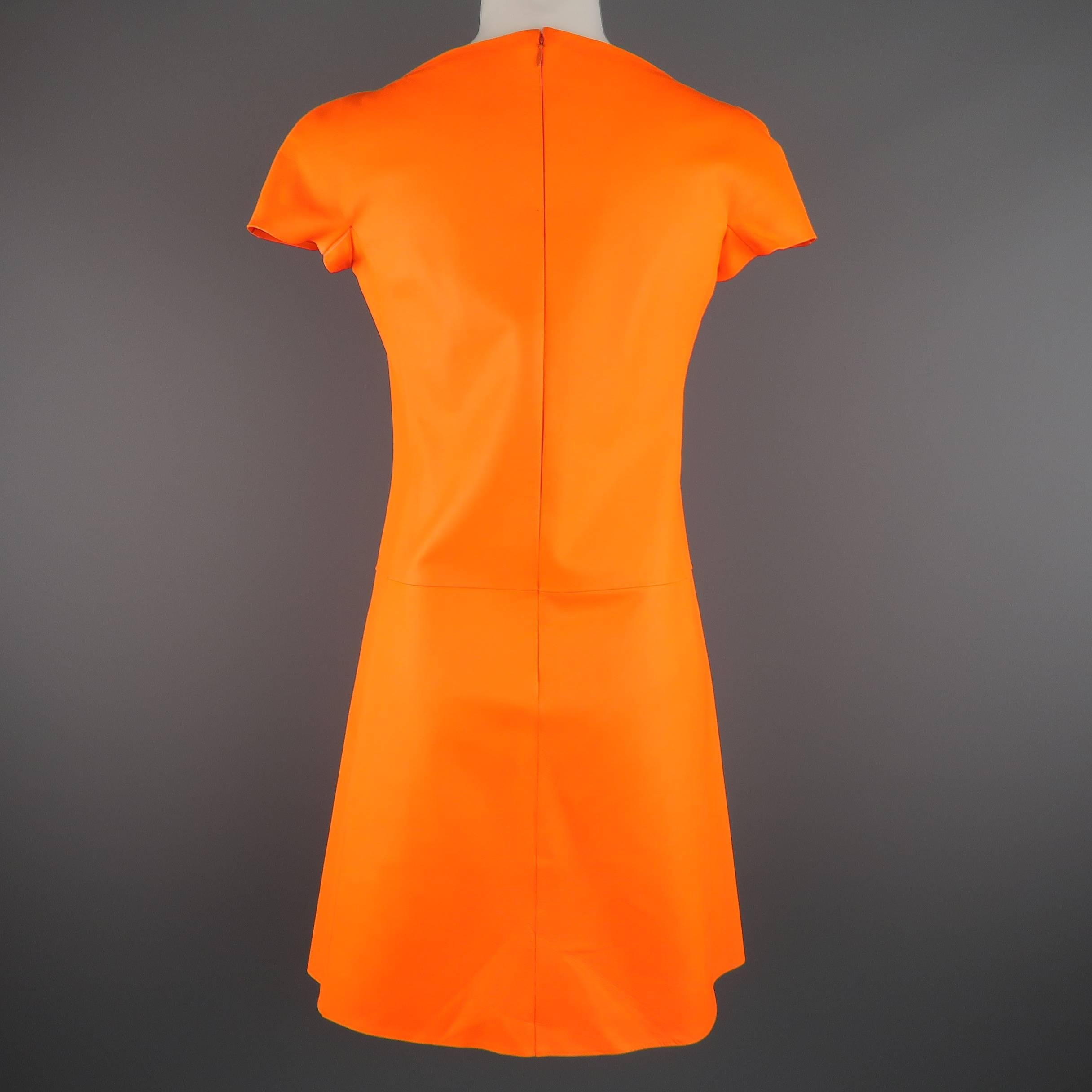 Ralph Lauren Neon Orange Leather A Line Dress, Spring 2014 Runway 4