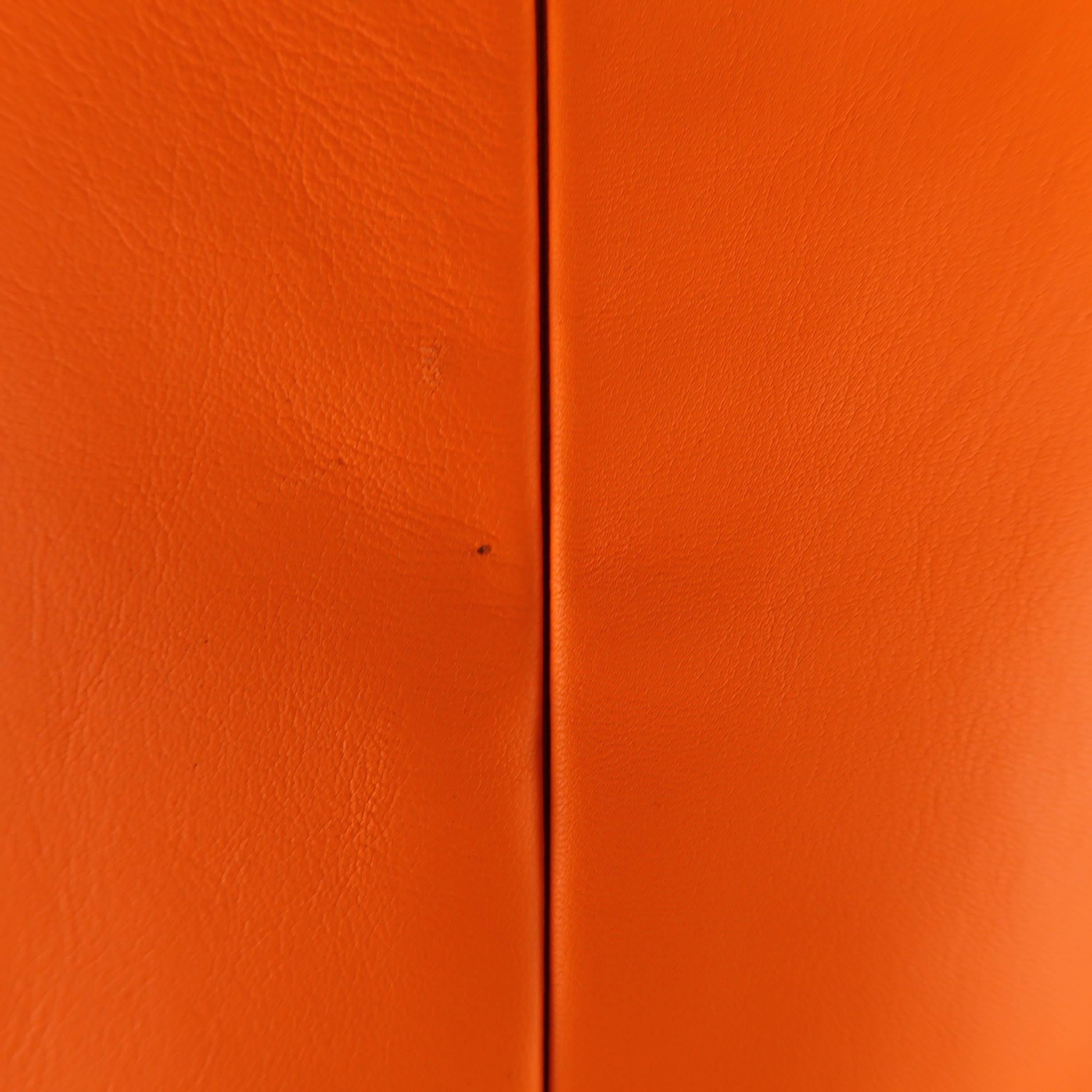Ralph Lauren Neon Orange Leather A Line Dress, Spring 2014 Runway 3