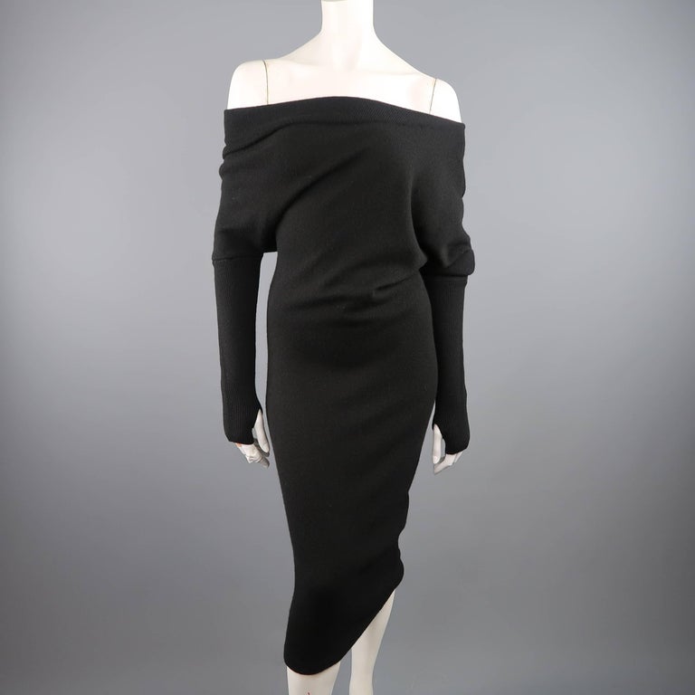 Tom Ford Sweater Dress TOM FORD One-Shoulder Long Sleeve Cashmere