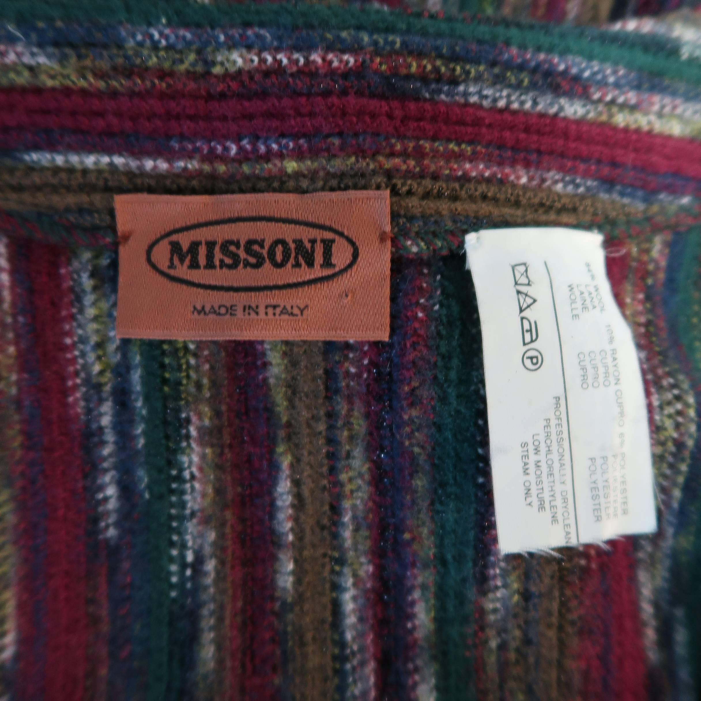 Men's Vintage MISSONI 42 Multi-Color Stripe Wool Blend Vest In Good Condition In San Francisco, CA