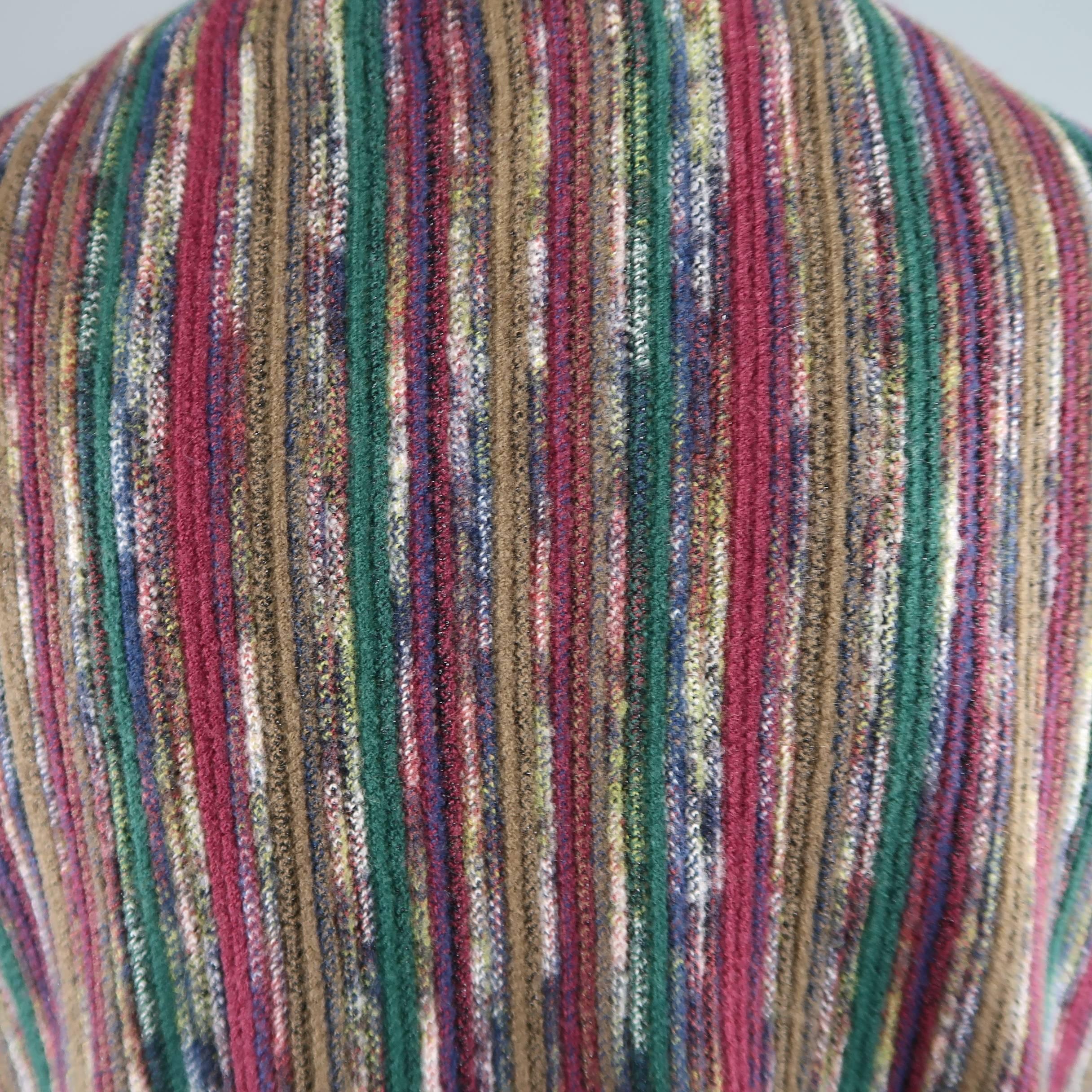 Gray Men's Vintage MISSONI 42 Multi-Color Stripe Wool Blend Vest