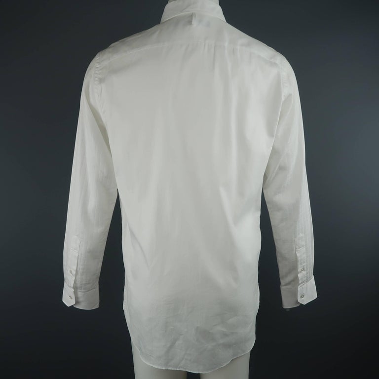 Men's JUNYA WATANABE Size XL White Grid Cotton Long Sleeve Shirt For ...