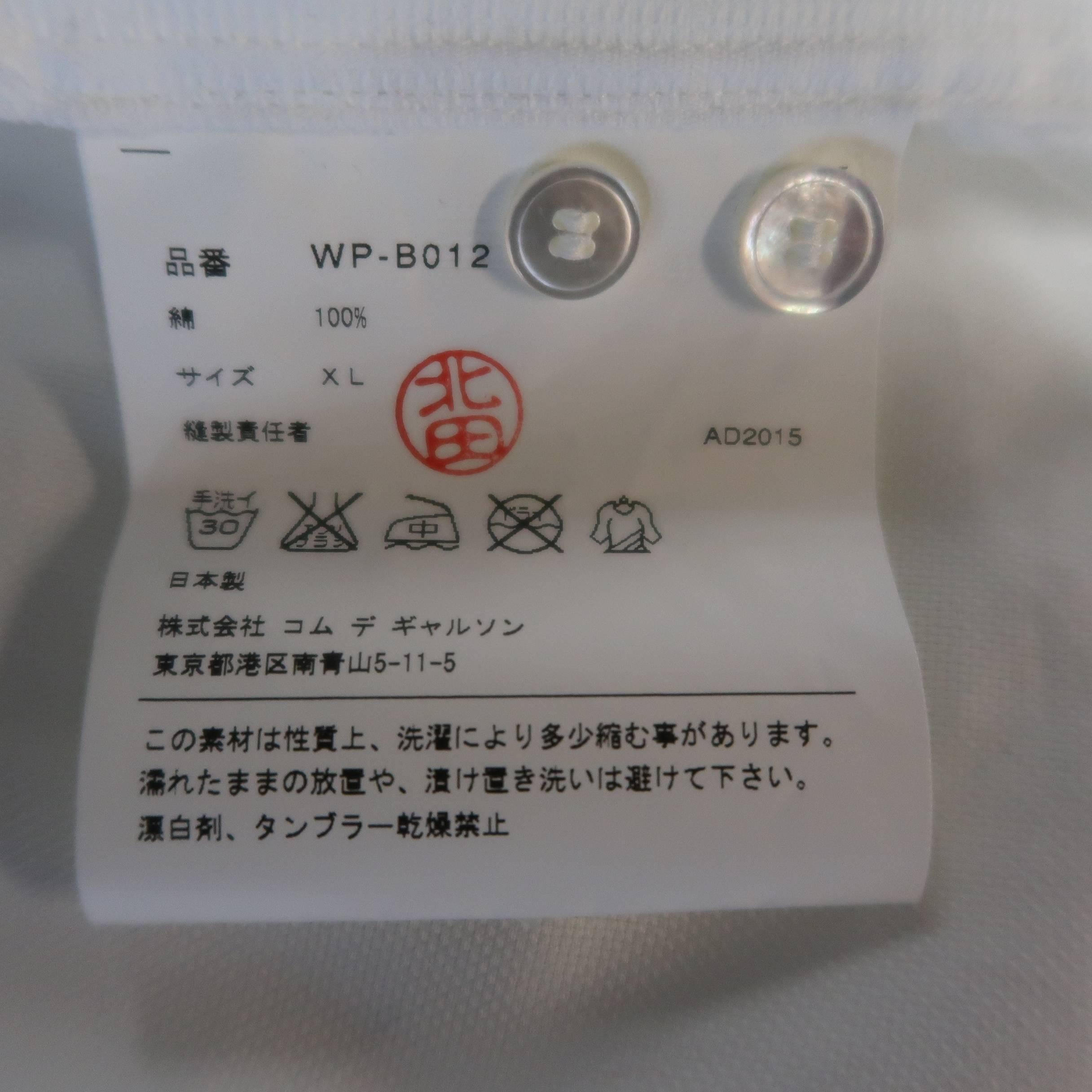 Men's JUNYA WATANABE Size XL White Grid Cotton Long Sleeve Shirt 5