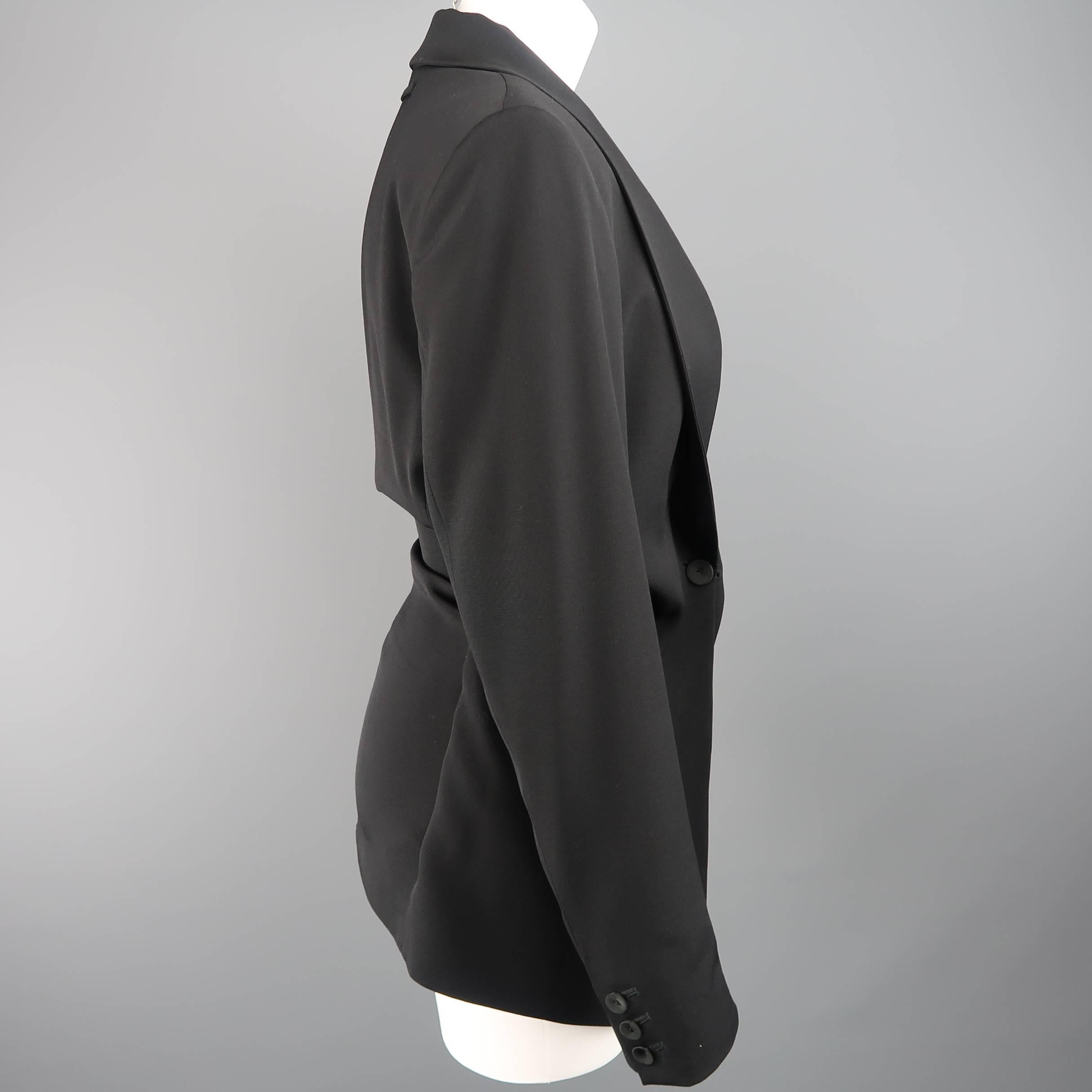 Jean Paul Gaultier Black Built In Corset Shawl Collar Blazer 1