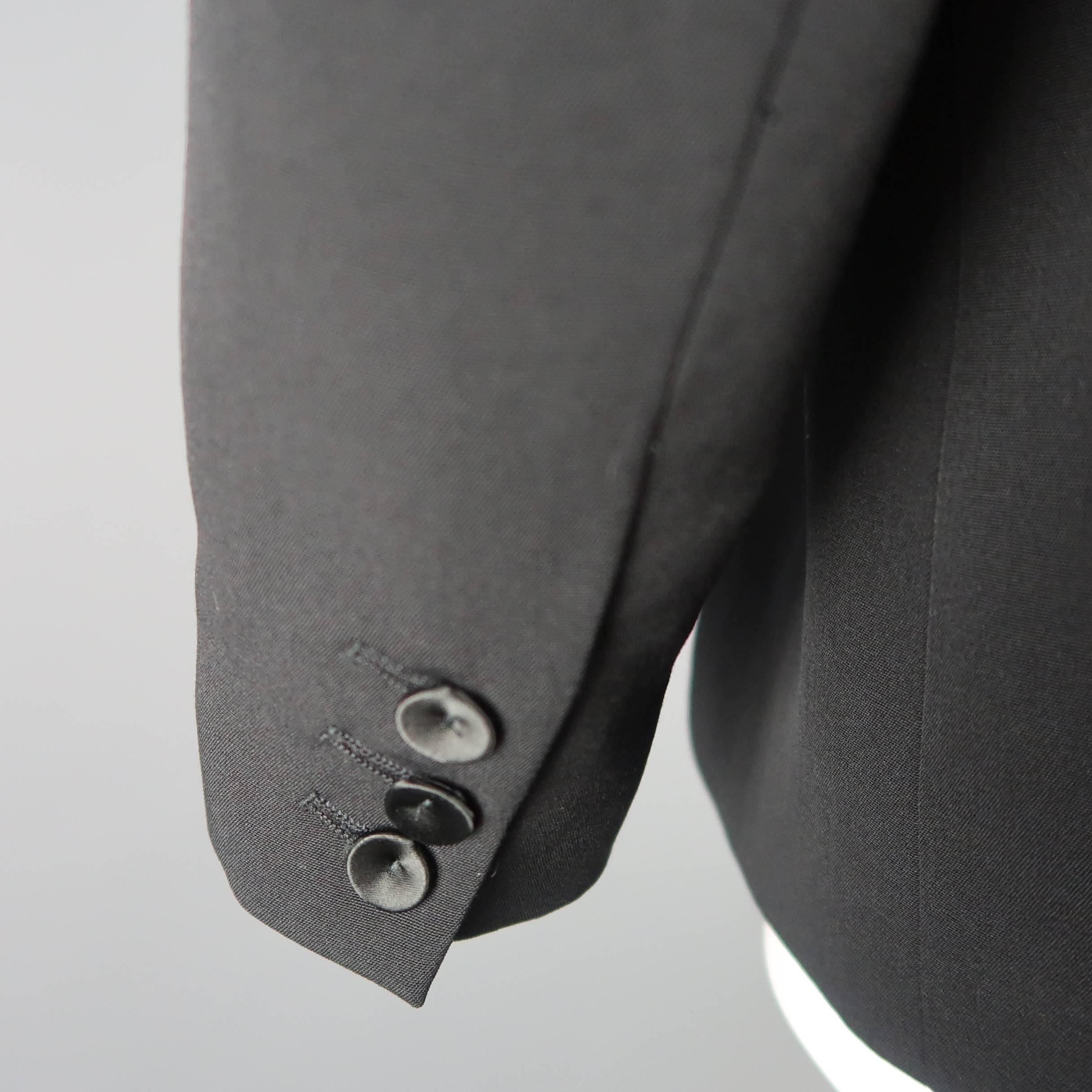 Jean Paul Gaultier Black Built In Corset Shawl Collar Blazer 3