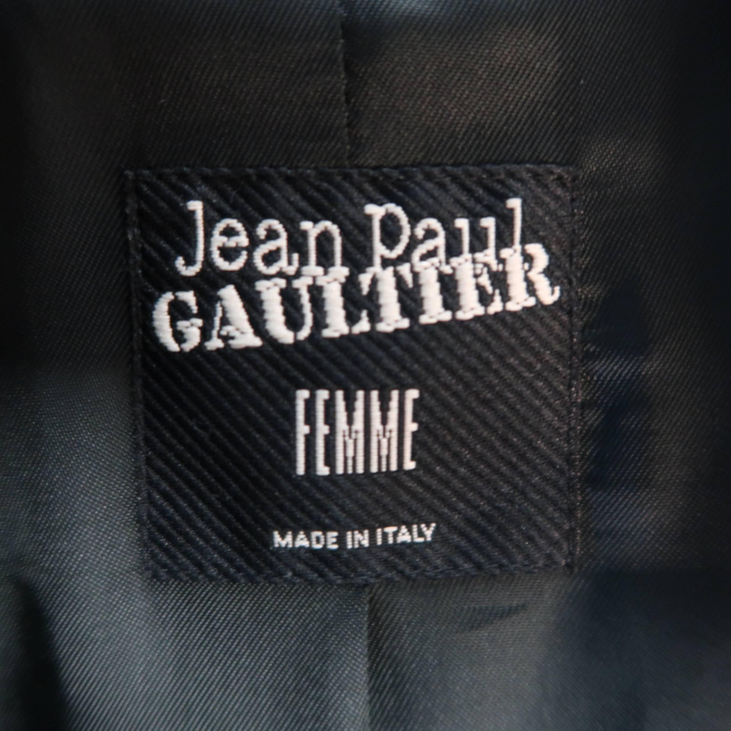 Jean Paul Gaultier Black Built In Corset Shawl Collar Blazer 6