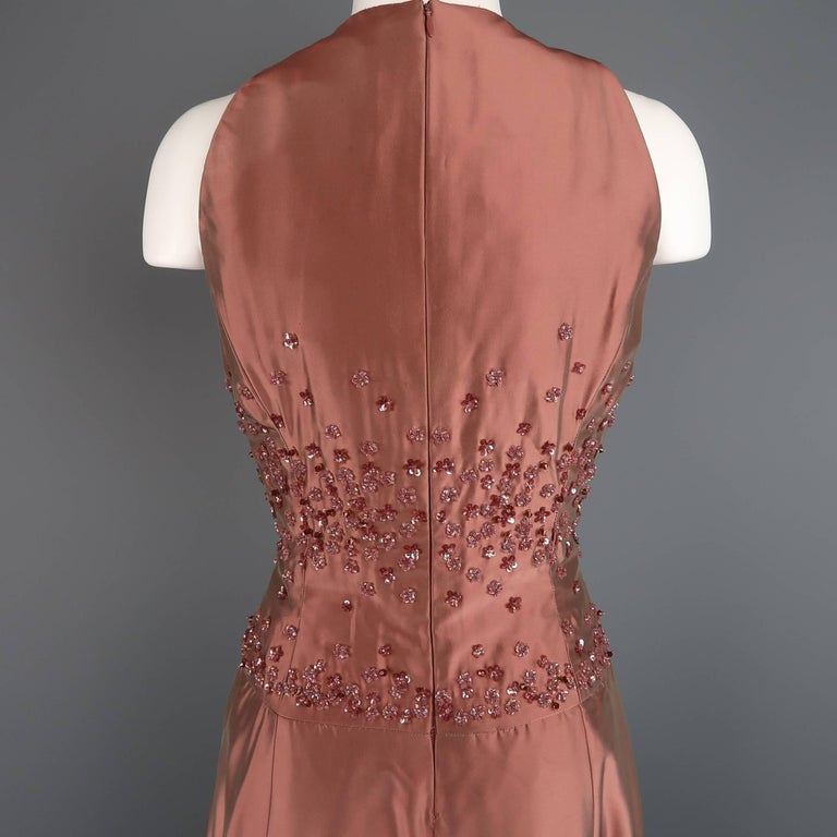 Robe Badgley Mischka Or Rose - Taille M - Longue Et Sans Manches - Occasion Très Bon état