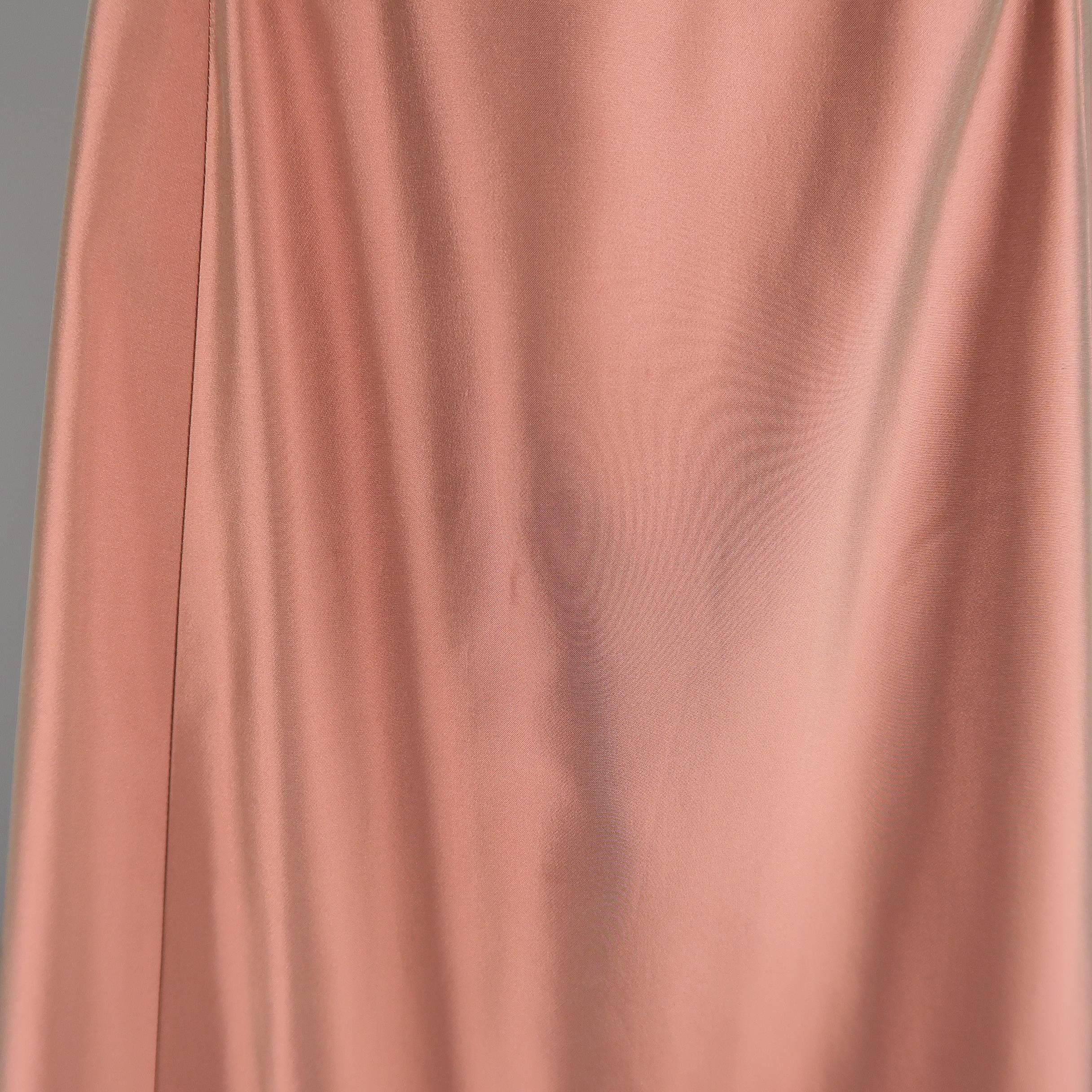 BADGLEY MISCHKA Size 10 Dusty Rose Silk Taffeta Beaded Bodice Evening Gown 1