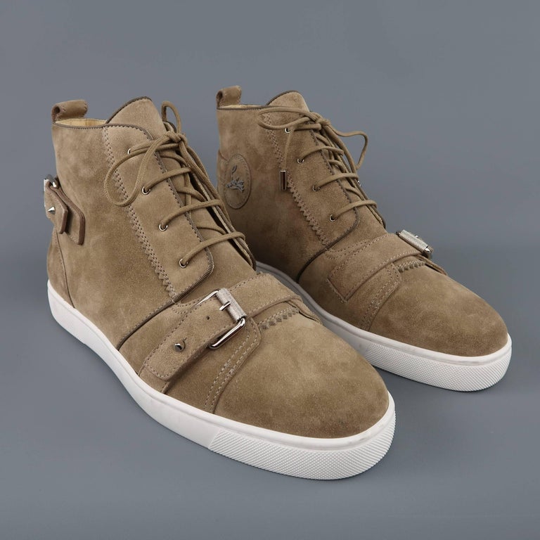 Men's CHRISTIAN LOUBOUTIN 11 Taupe Suede Buckle Strap NONO High Top  Sneakers at 1stDibs | nono for men