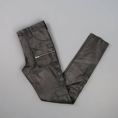 Raf Simons Radioactivity 32 Black Leather Cargo Pants, Autumn 1998