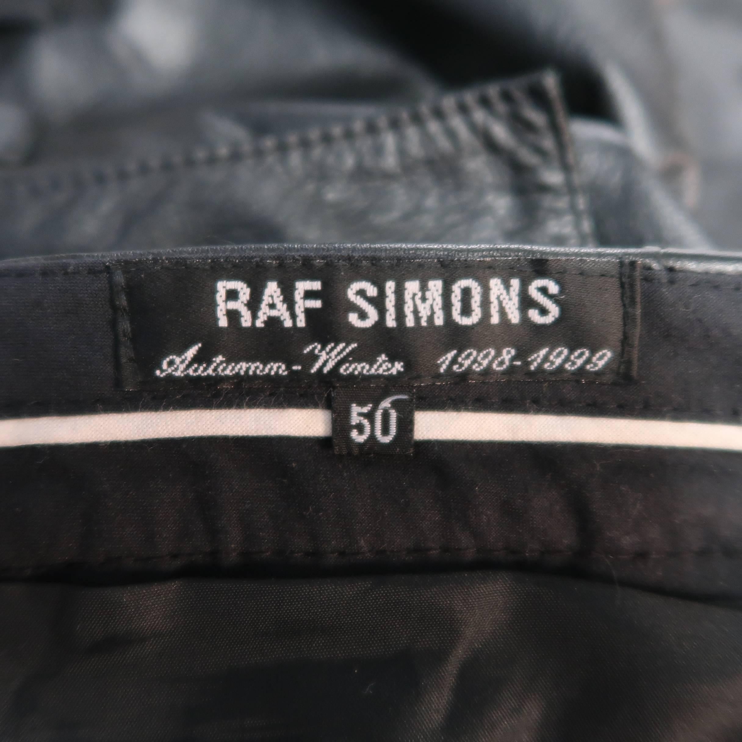 Raf Simons Radioactivity 32 Black Leather Cargo Pants, Autumn 1998 3