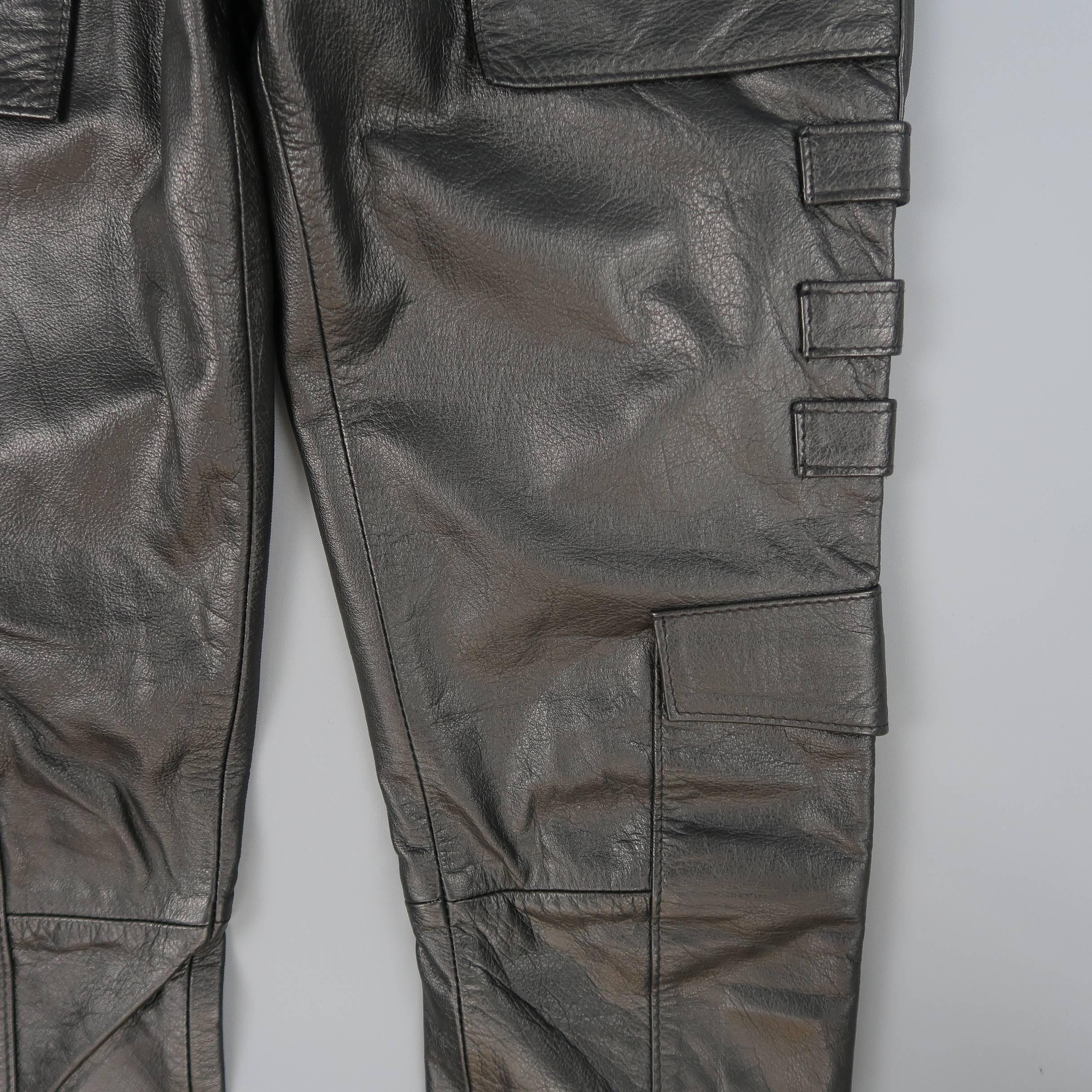 raf simons leather pants