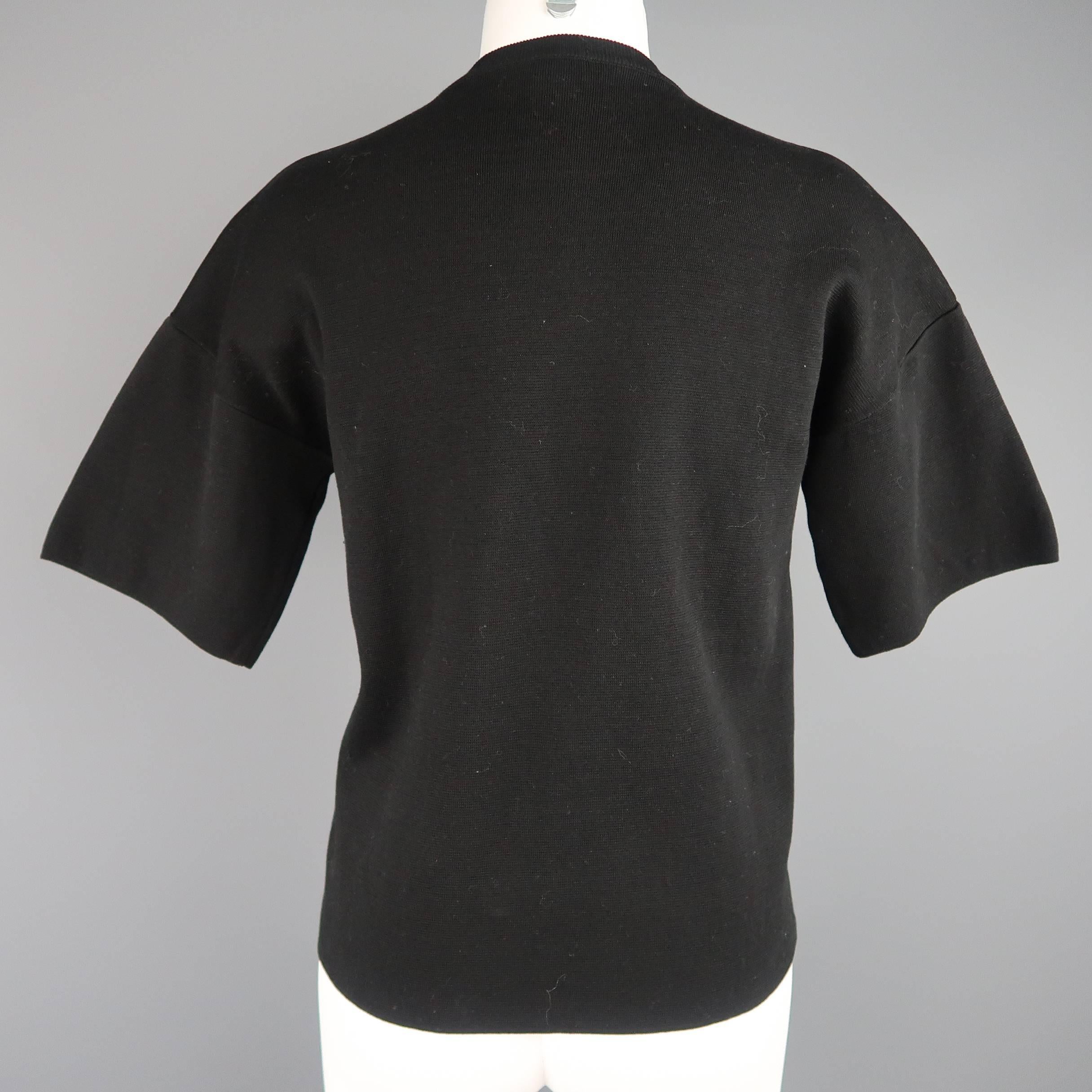Women's or Men's JIL SANDER Size S Black Cotton Knit Crewnek Short Sleeve Pullover
