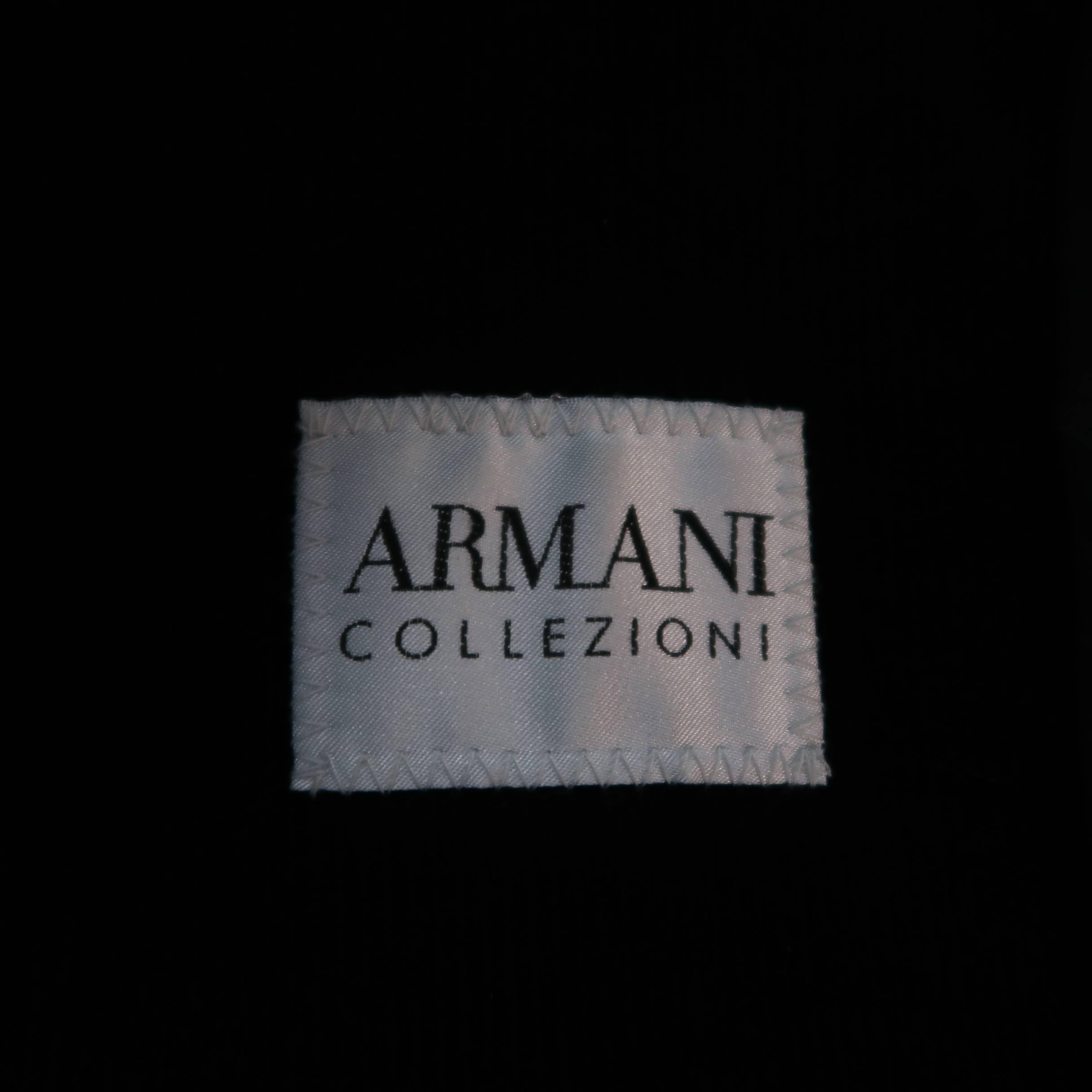Armani Collezioni Black Corduroy and Leather Biker Jacket, Size XL 3