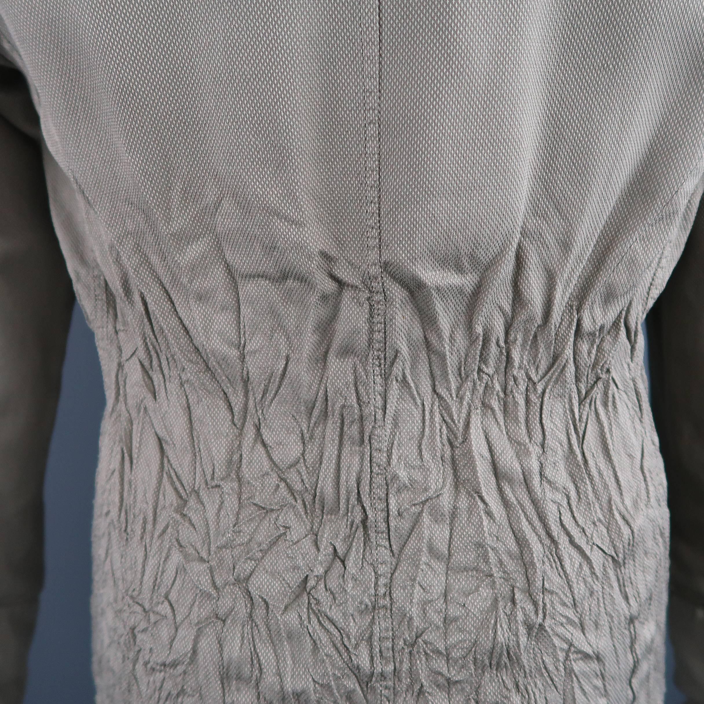 ROBERTO CAVALLI Size L Olive Nailhead Cotton Wrinkled Bottom Long Sleeve Shirt 5