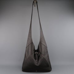 GIORGIO ARMANI Brown Textured Leather Crossbody Bag